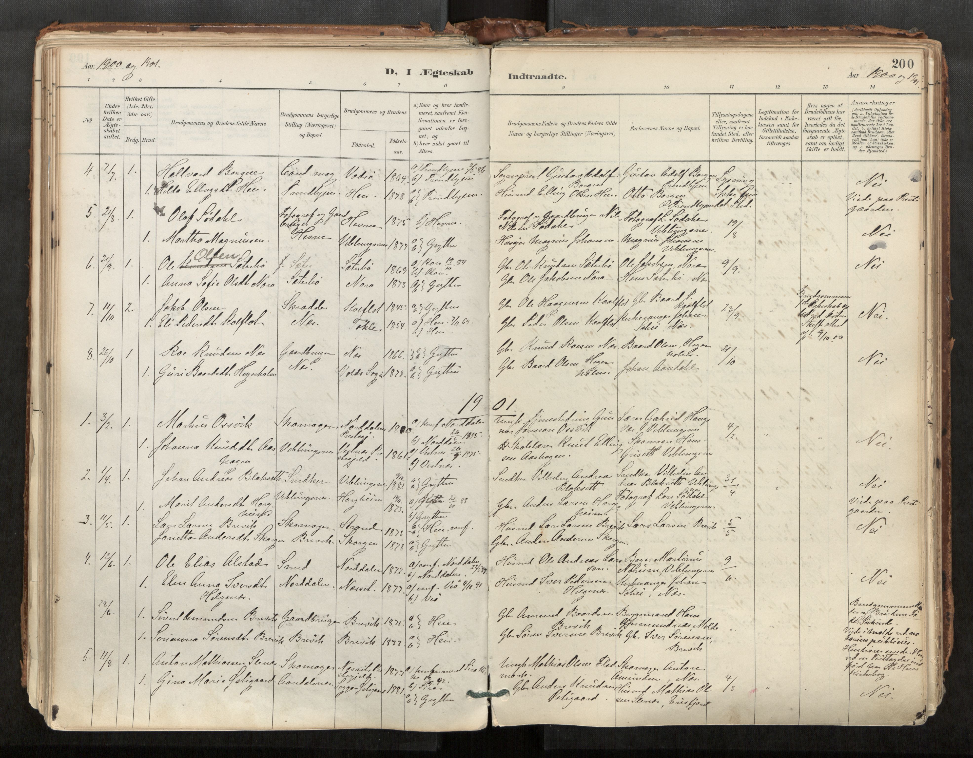 Ministerialprotokoller, klokkerbøker og fødselsregistre - Møre og Romsdal, SAT/A-1454/544/L0585: Parish register (official) no. 544A06, 1887-1924, p. 200