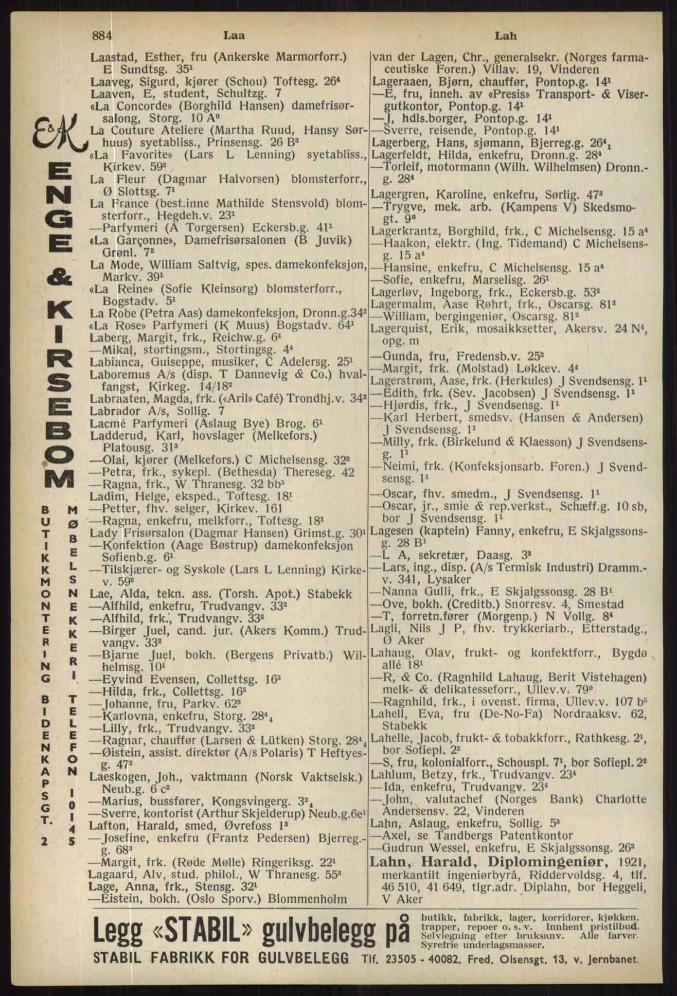 Kristiania/Oslo adressebok, PUBL/-, 1936, p. 884