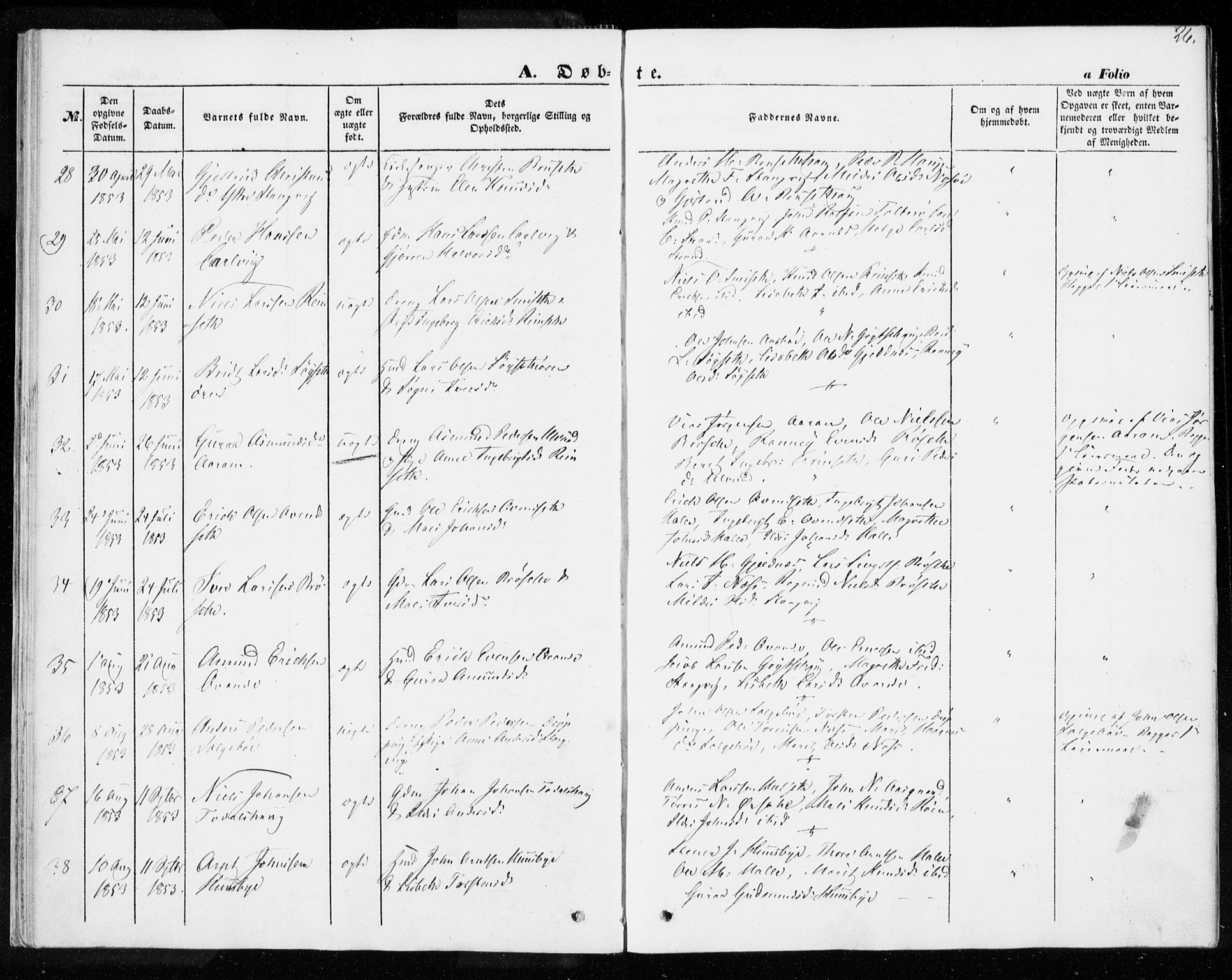 Ministerialprotokoller, klokkerbøker og fødselsregistre - Møre og Romsdal, SAT/A-1454/592/L1026: Parish register (official) no. 592A04, 1849-1867, p. 26