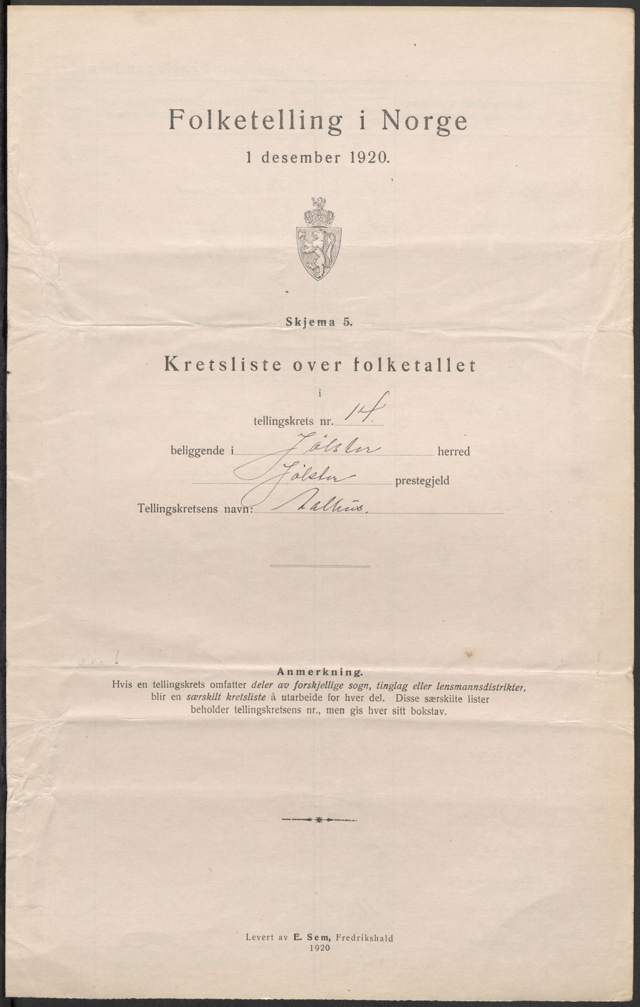 SAB, 1920 census for Jølster, 1920, p. 48