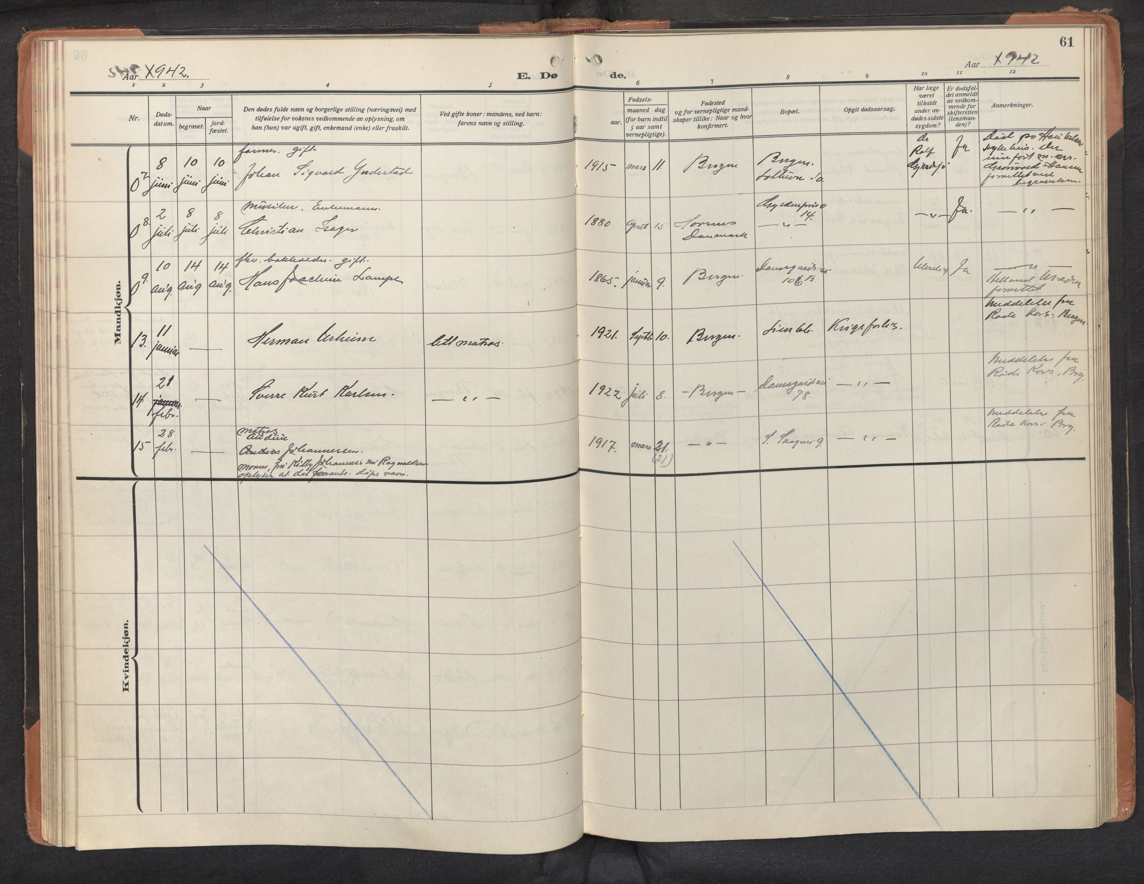 St. Markus sokneprestembete, AV/SAB-A-99935: Parish register (official) no. D 1, 1924-1958, p. 60b-61a