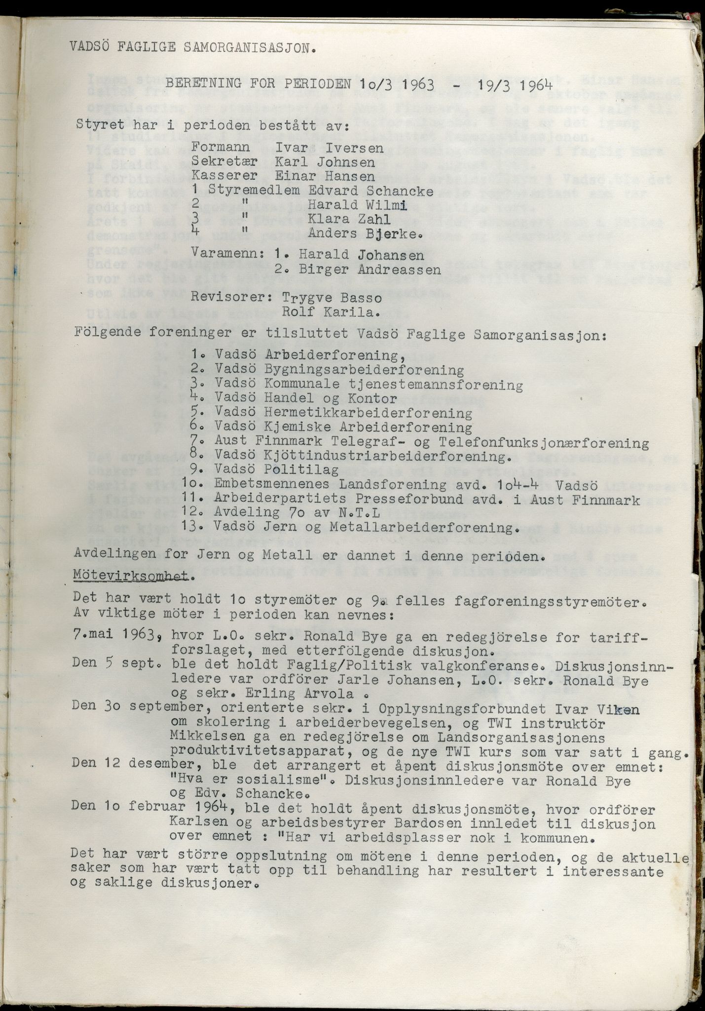 Vadsø Faglige Samorganisasjon, FMFB/A-1085/A/L0001: Styreprotokoll, 1951-1964, p. 274