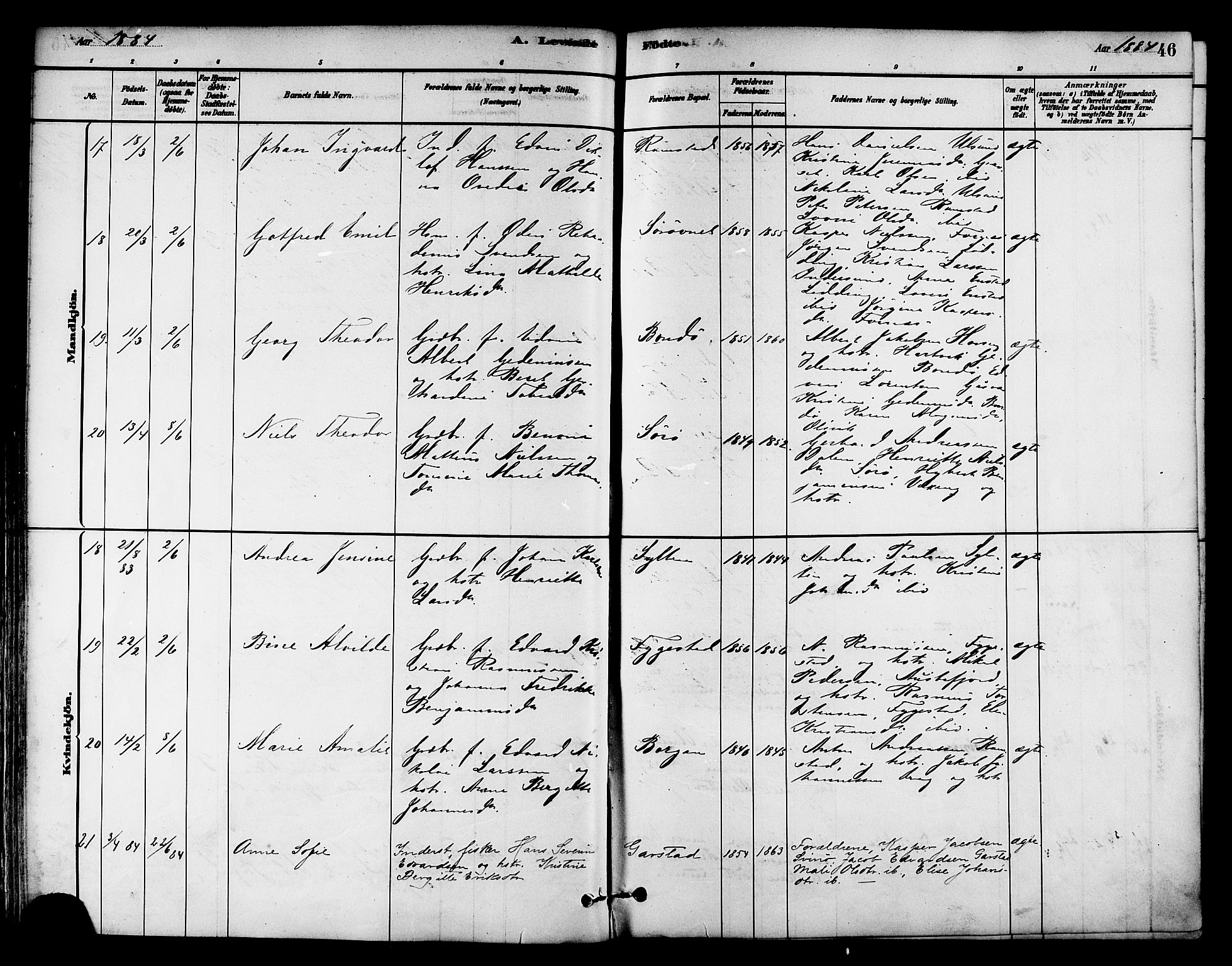 Ministerialprotokoller, klokkerbøker og fødselsregistre - Nord-Trøndelag, AV/SAT-A-1458/786/L0686: Parish register (official) no. 786A02, 1880-1887, p. 46