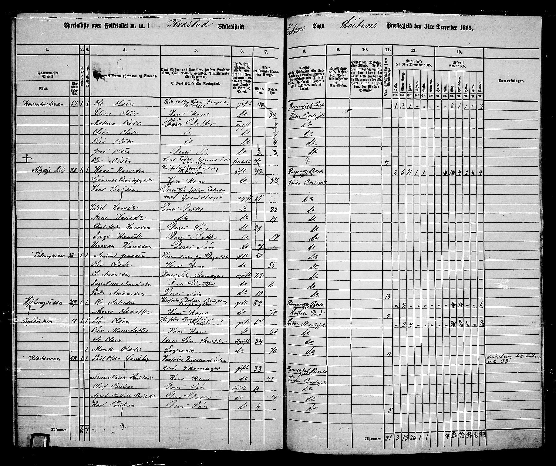 RA, 1865 census for Løten, 1865, p. 178