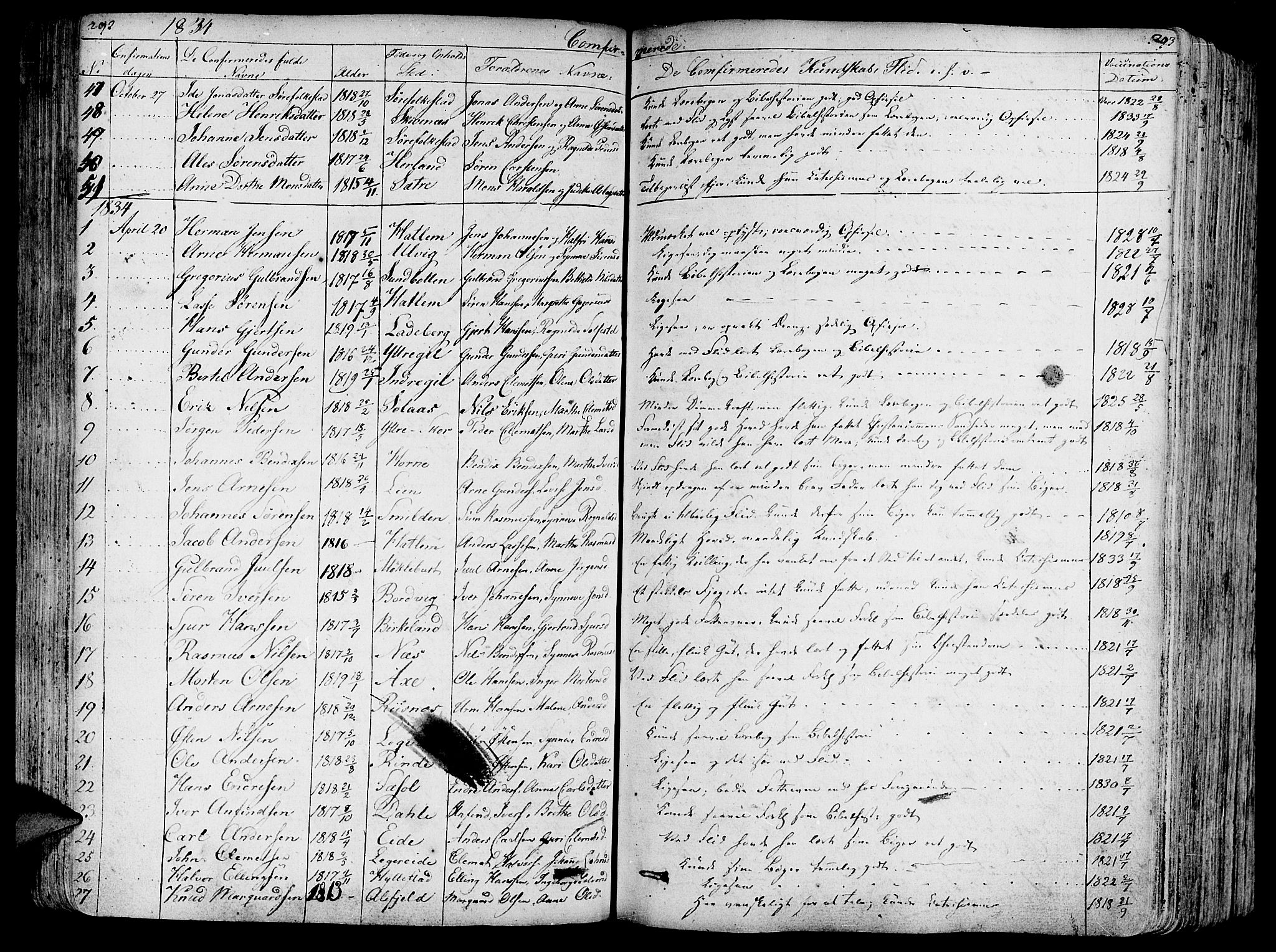 Askvoll sokneprestembete, AV/SAB-A-79501/H/Haa/Haaa/L0010: Parish register (official) no. A 10, 1821-1844, p. 292-293