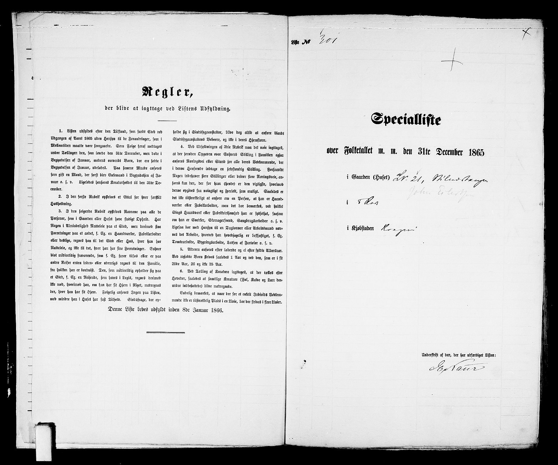 RA, 1865 census for Kragerø/Kragerø, 1865, p. 616