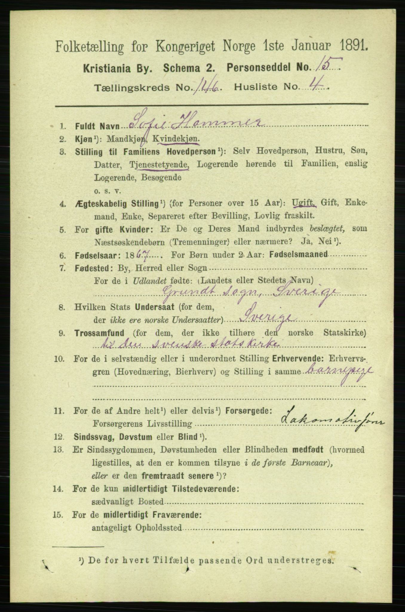 RA, 1891 census for 0301 Kristiania, 1891, p. 80710