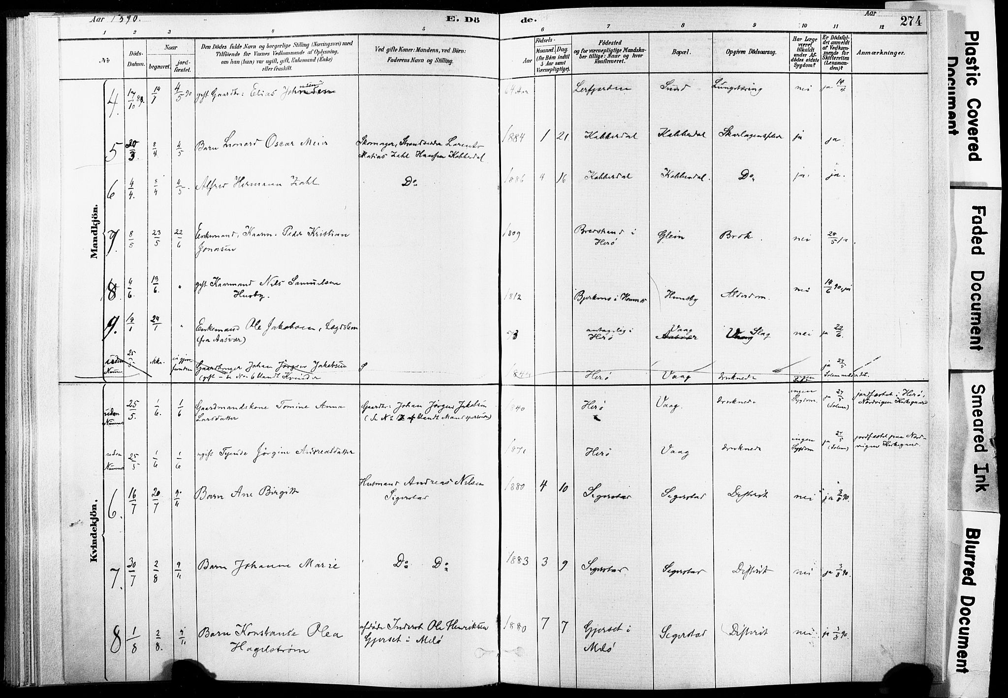 Ministerialprotokoller, klokkerbøker og fødselsregistre - Nordland, AV/SAT-A-1459/835/L0526: Parish register (official) no. 835A03II, 1881-1910, p. 274