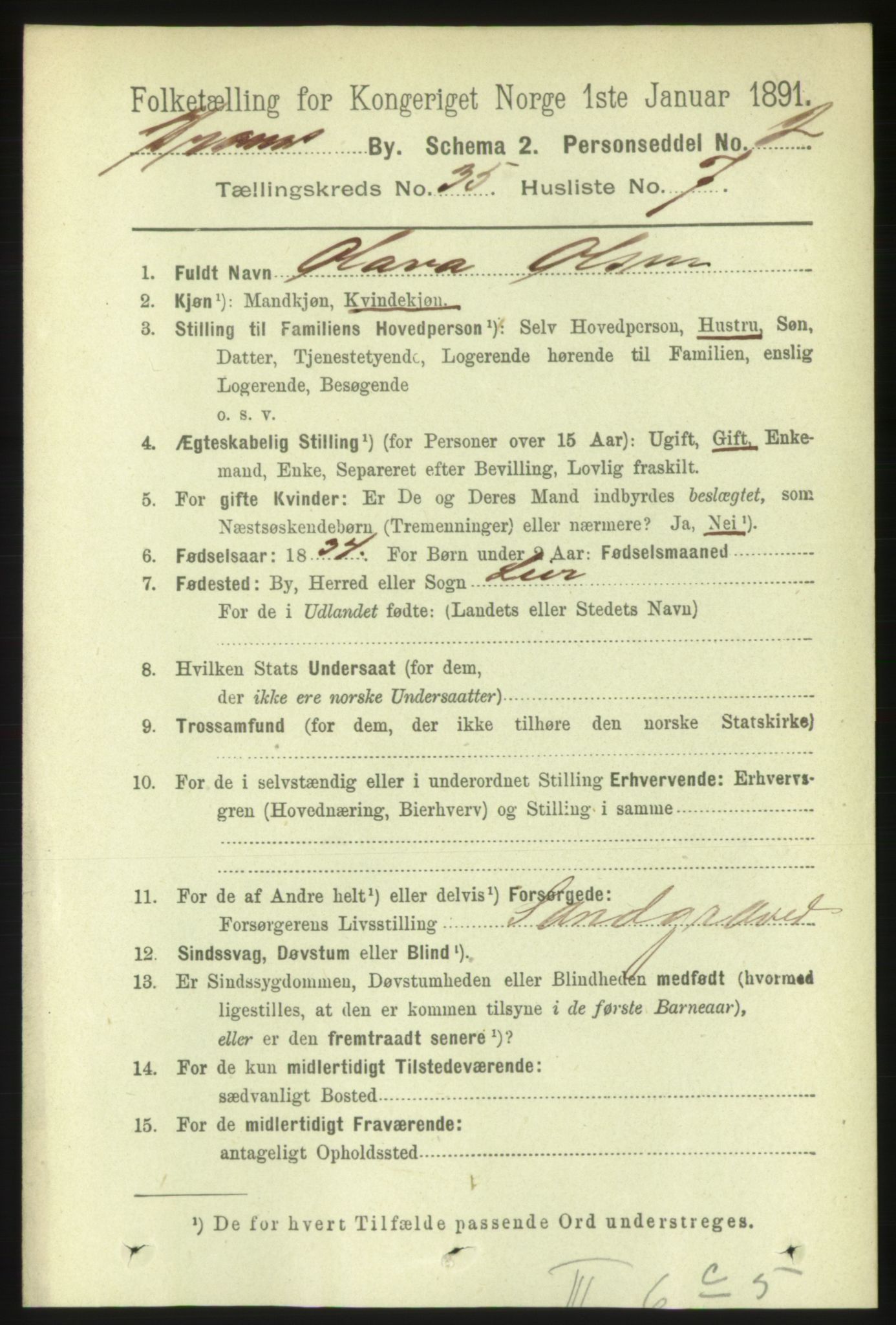 RA, 1891 census for 0602 Drammen, 1891, p. 21125