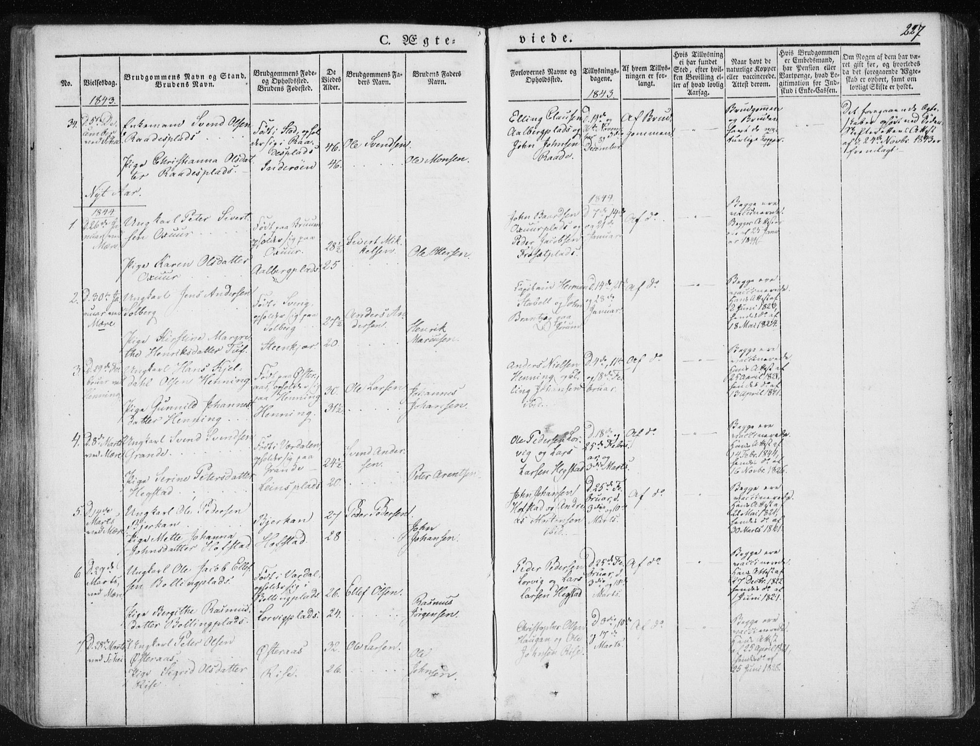 Ministerialprotokoller, klokkerbøker og fødselsregistre - Nord-Trøndelag, SAT/A-1458/735/L0339: Parish register (official) no. 735A06 /1, 1836-1848, p. 227