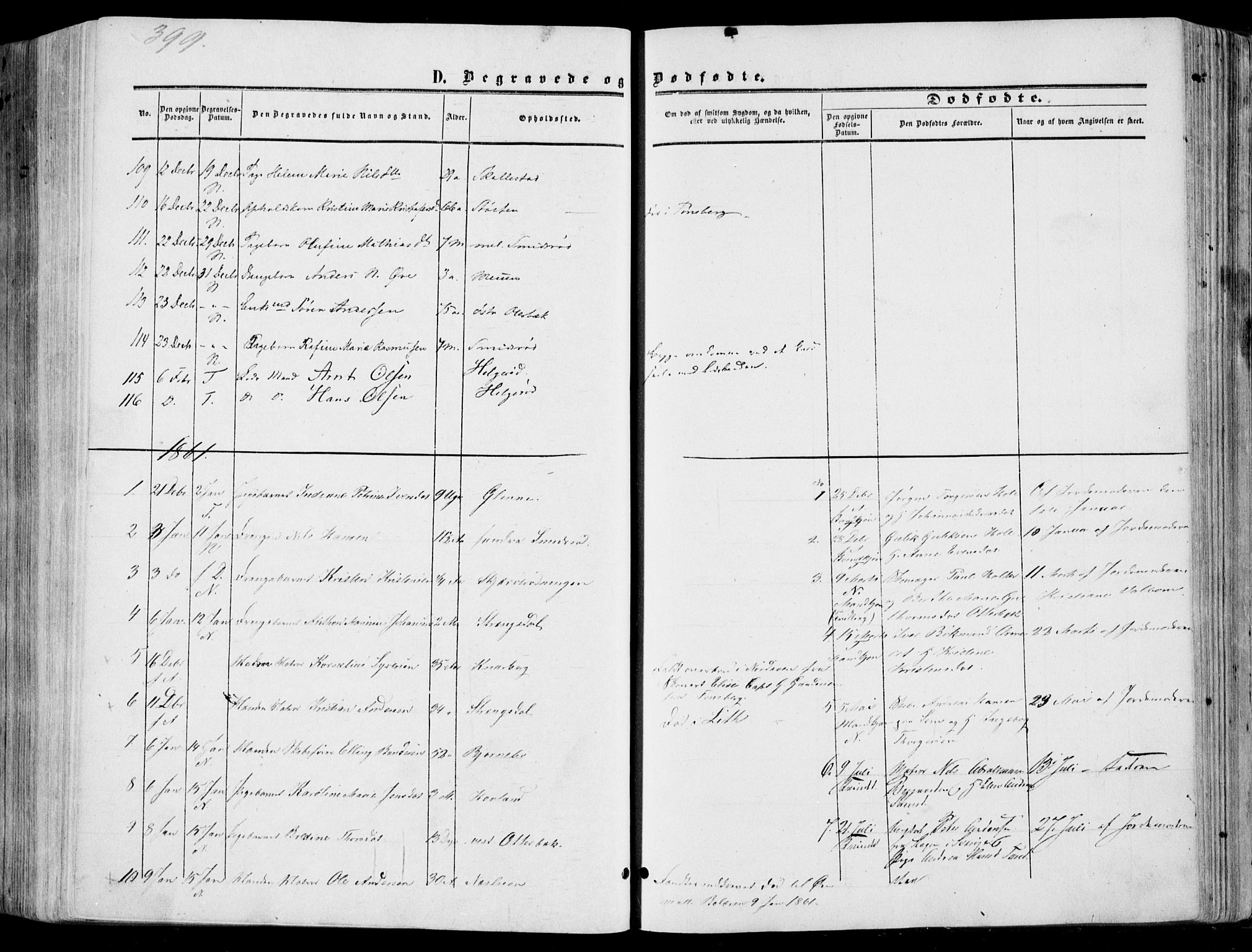 Nøtterøy kirkebøker, AV/SAKO-A-354/F/Fa/L0006: Parish register (official) no. I 6, 1852-1864, p. 399