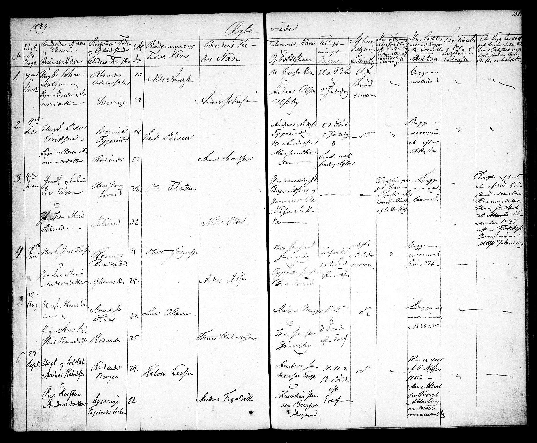 Rødenes prestekontor Kirkebøker, AV/SAO-A-2005/F/Fa/L0005: Parish register (official) no. I 5, 1838-1849, p. 160