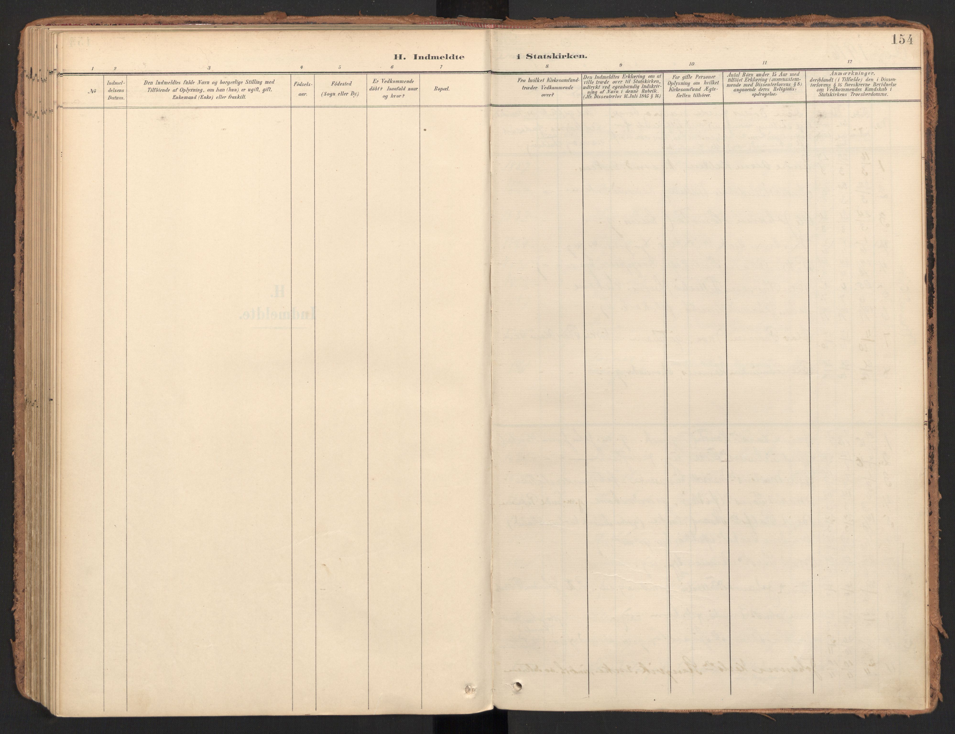 Ministerialprotokoller, klokkerbøker og fødselsregistre - Møre og Romsdal, AV/SAT-A-1454/596/L1057: Parish register (official) no. 596A02, 1900-1917, p. 154