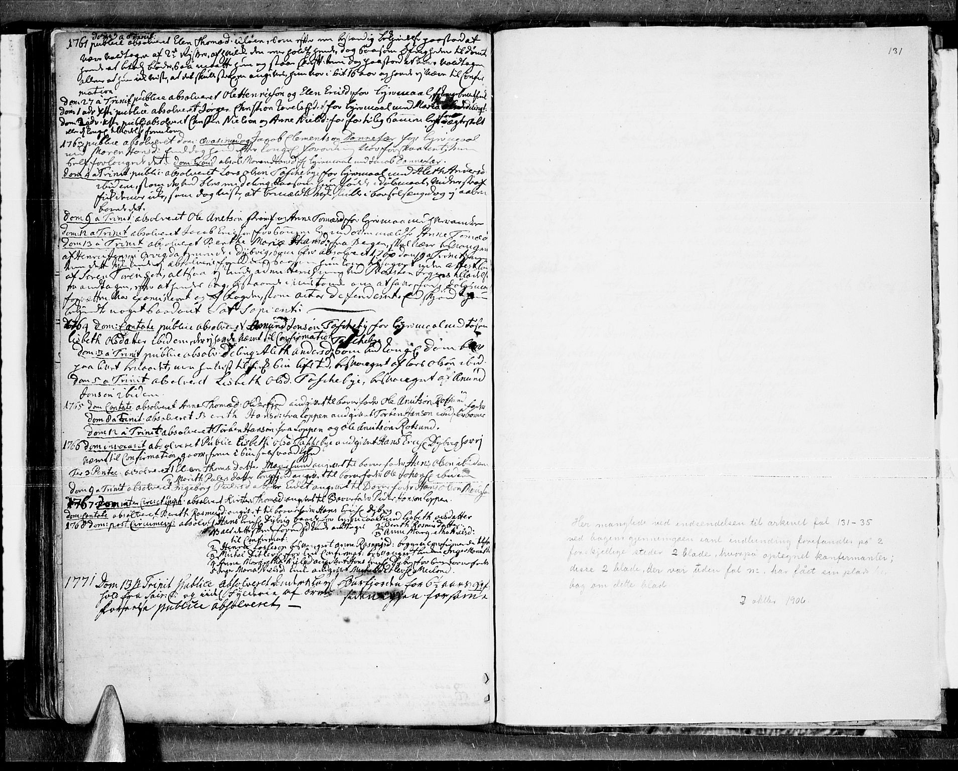 Skjervøy sokneprestkontor, SATØ/S-1300/H/Ha/Haa/L0001kirke: Parish register (official) no. 1, 1748-1780, p. 131