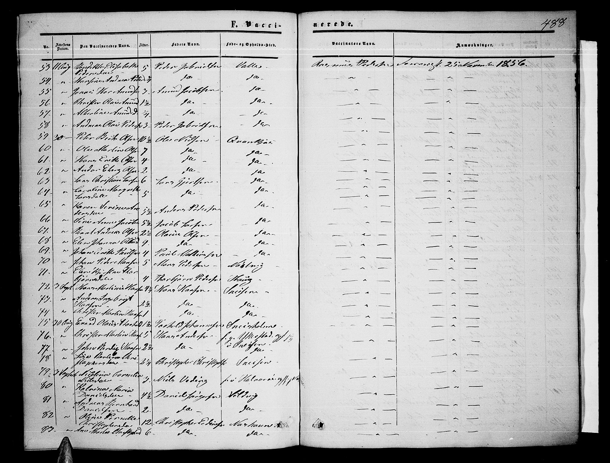 Ministerialprotokoller, klokkerbøker og fødselsregistre - Nordland, AV/SAT-A-1459/872/L1046: Parish register (copy) no. 872C02, 1852-1879, p. 488