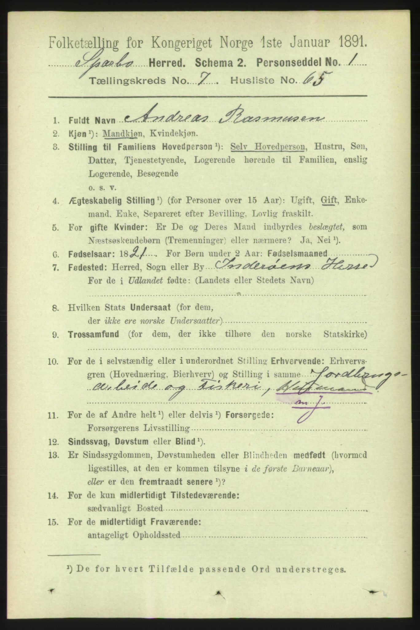 RA, 1891 census for 1731 Sparbu, 1891, p. 2740