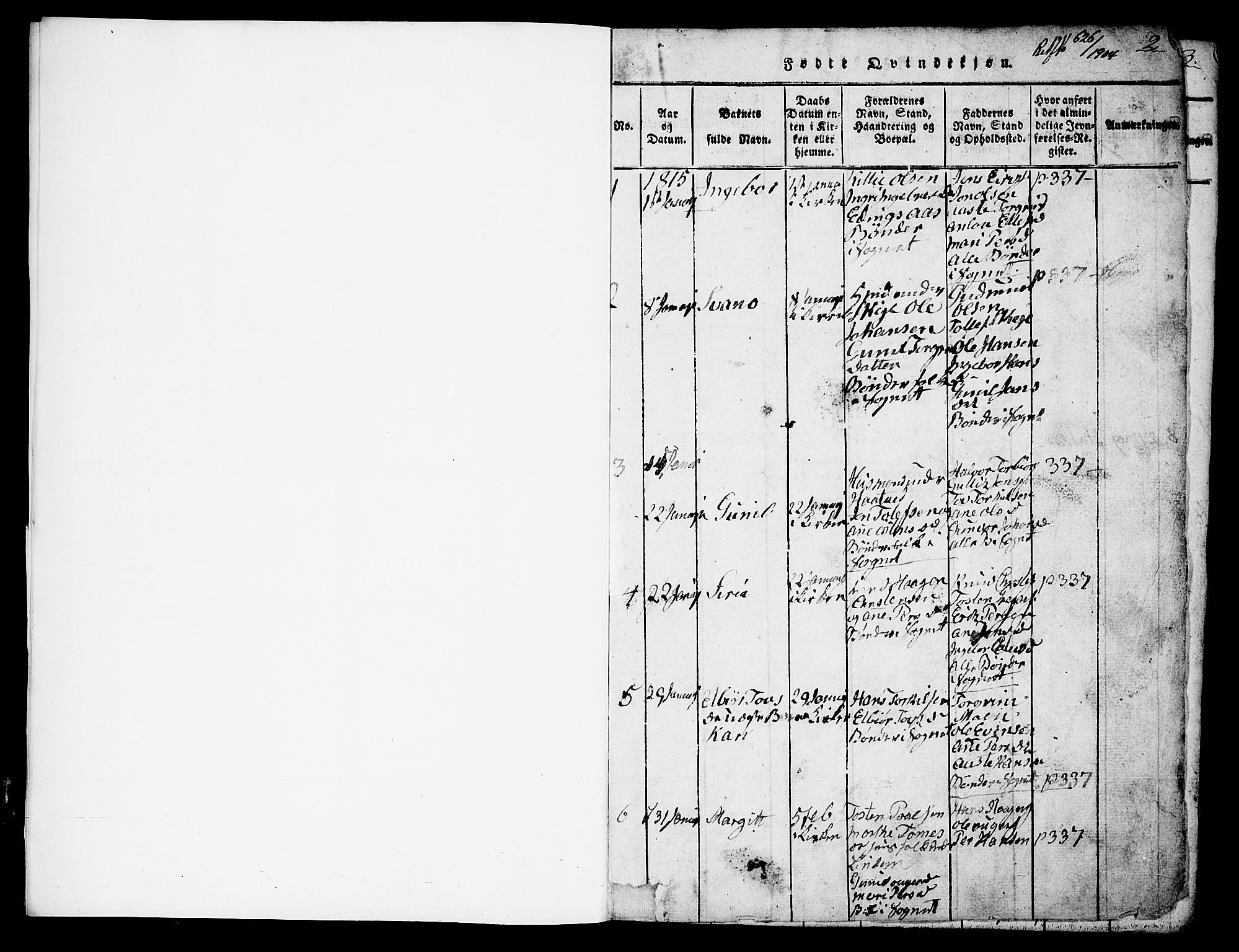 Sauherad kirkebøker, SAKO/A-298/G/Ga/L0001: Parish register (copy) no. I 1, 1815-1827, p. 2