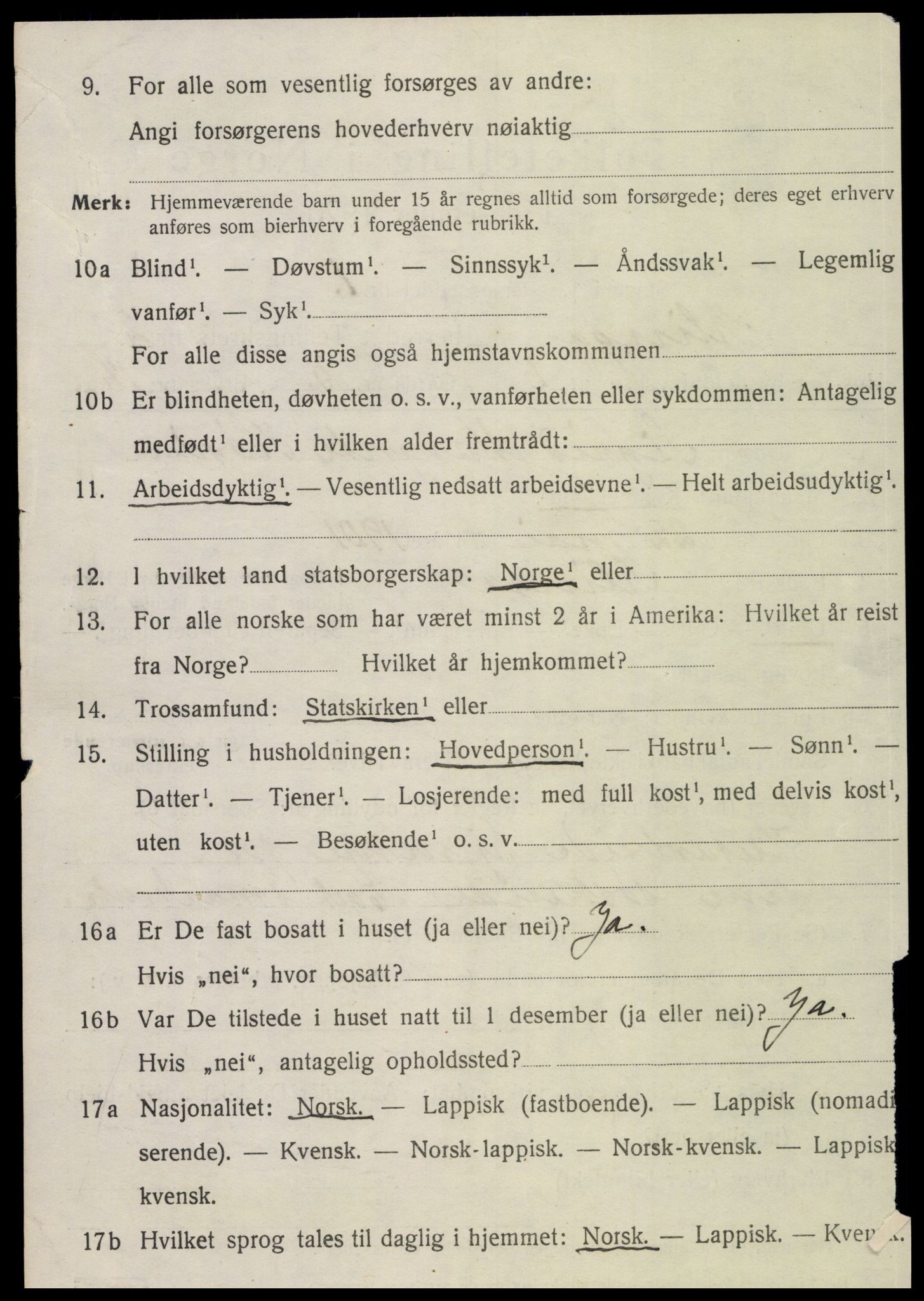 SAT, 1920 census for Klinga, 1920, p. 1456