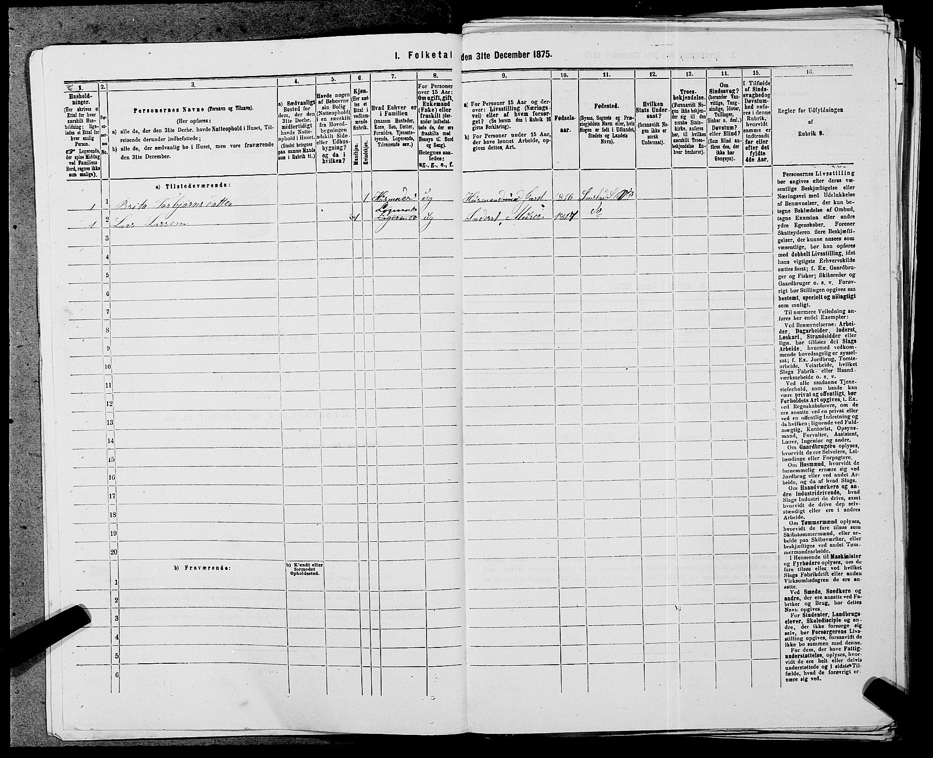 SAST, 1875 census for 1157P Vikedal, 1875, p. 1061