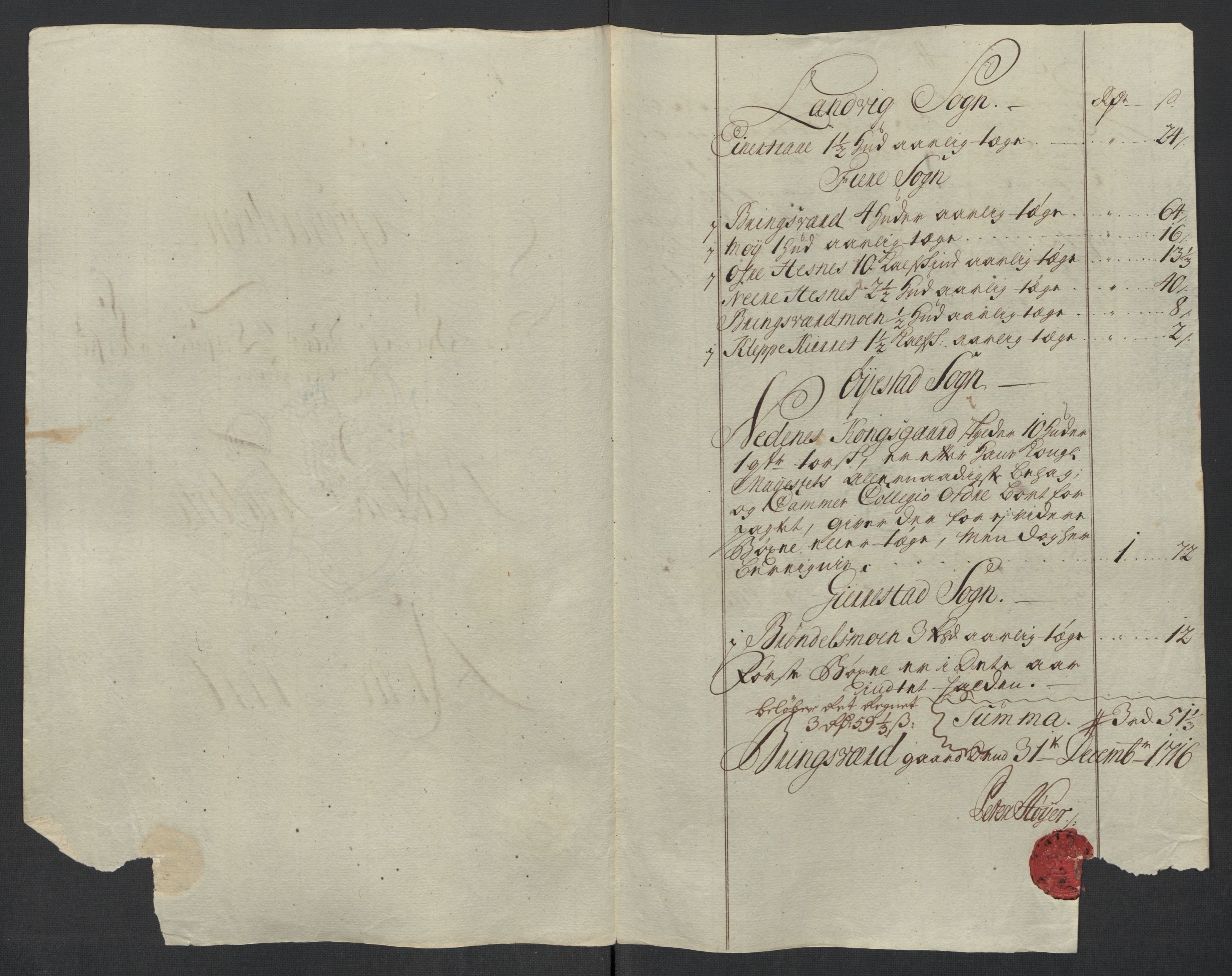 Rentekammeret inntil 1814, Reviderte regnskaper, Fogderegnskap, AV/RA-EA-4092/R39/L2325: Fogderegnskap Nedenes, 1716, p. 226