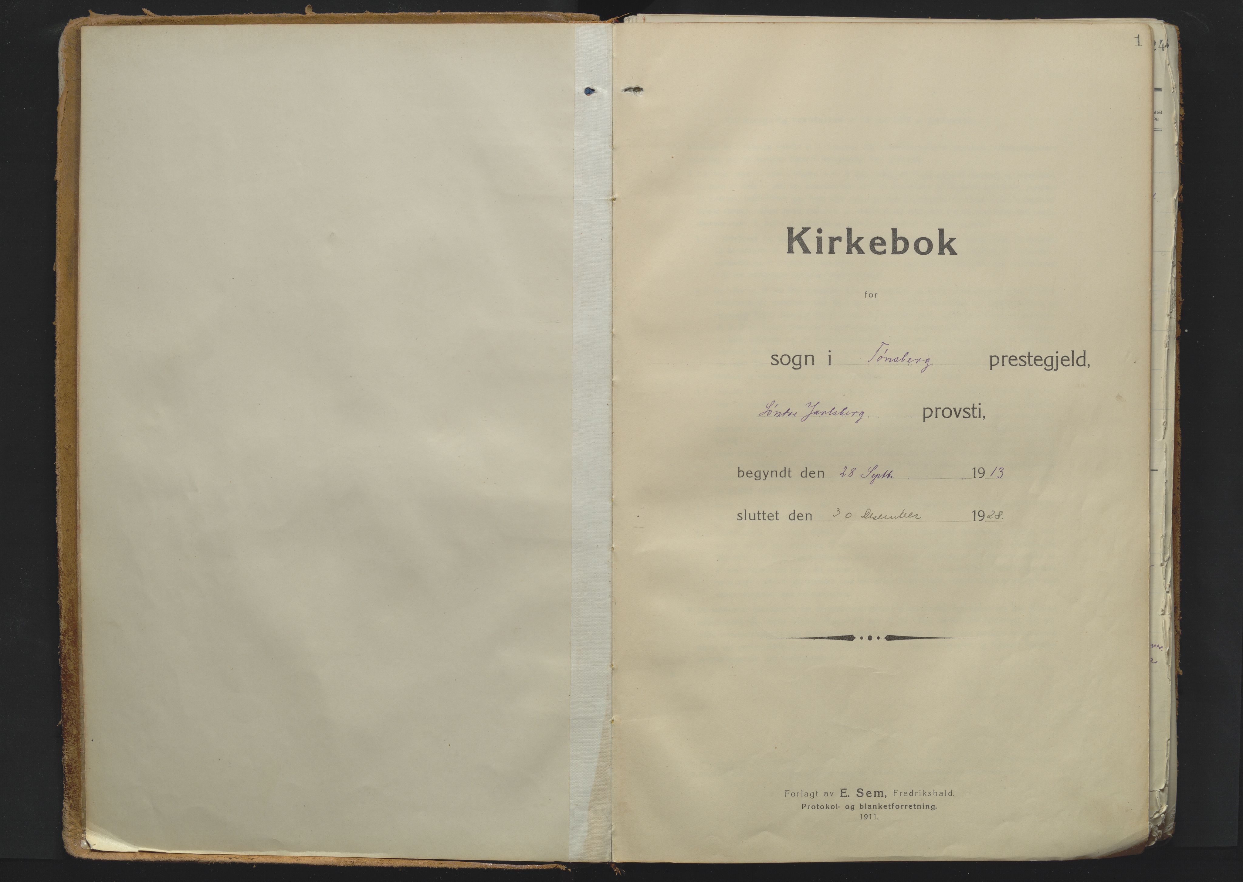 Tønsberg kirkebøker, AV/SAKO-A-330/F/Fa/L0017: Parish register (official) no. I 17, 1913-1929