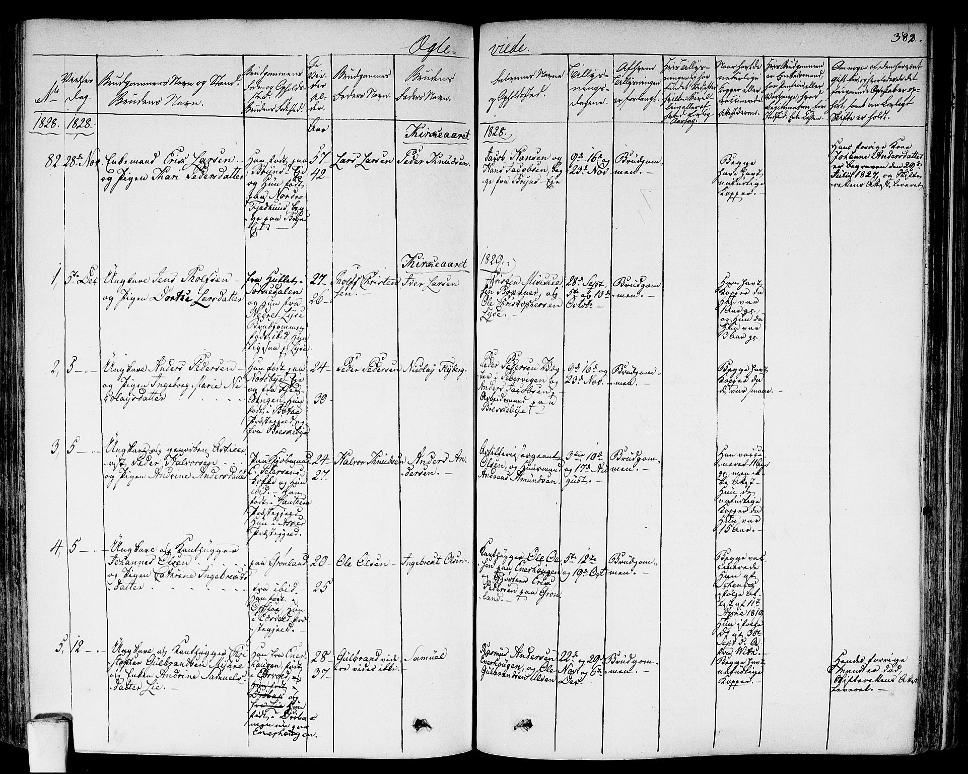 Aker prestekontor kirkebøker, SAO/A-10861/F/L0013: Parish register (official) no. 13, 1828-1837, p. 382