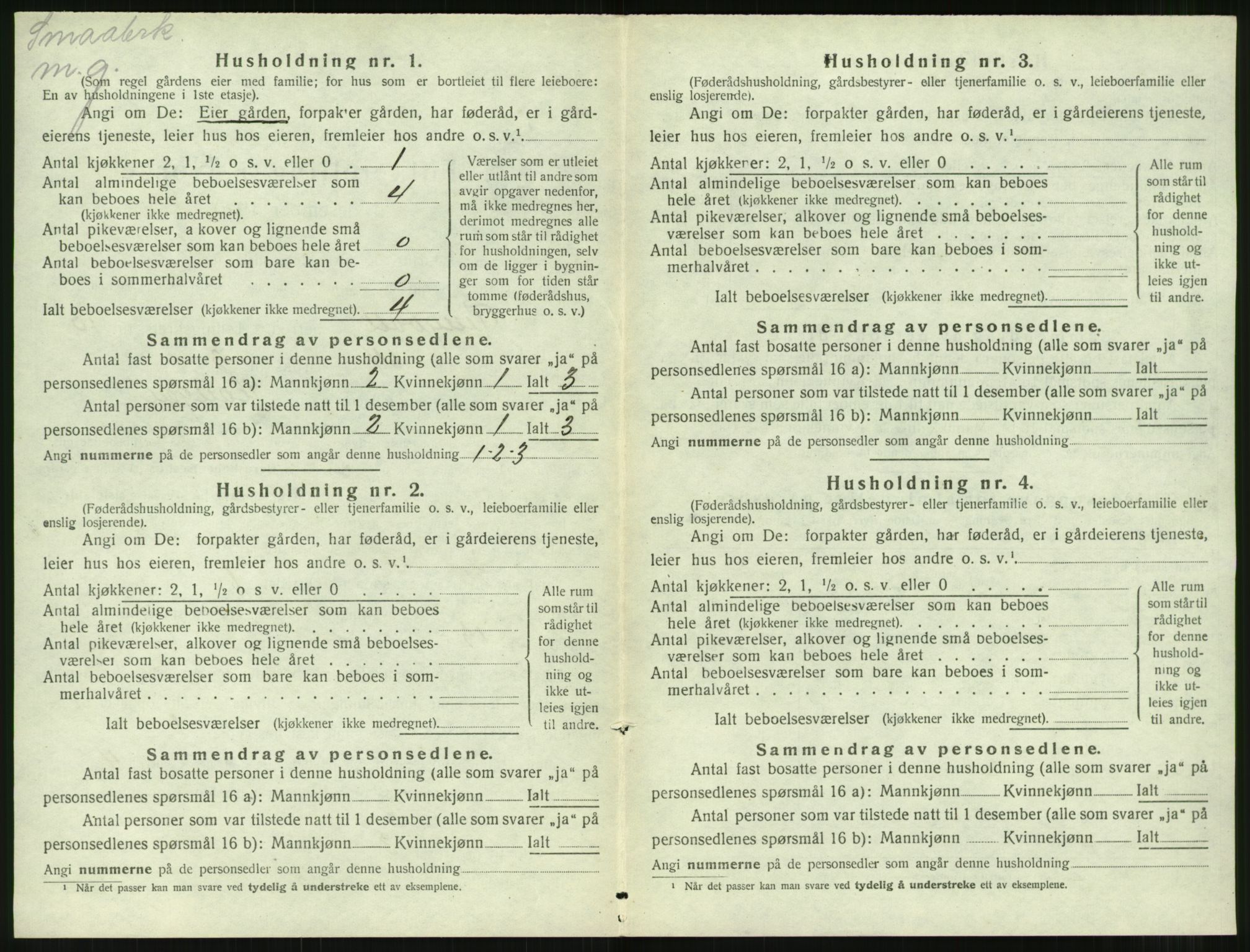 SAT, 1920 census for Tingvoll, 1920, p. 813