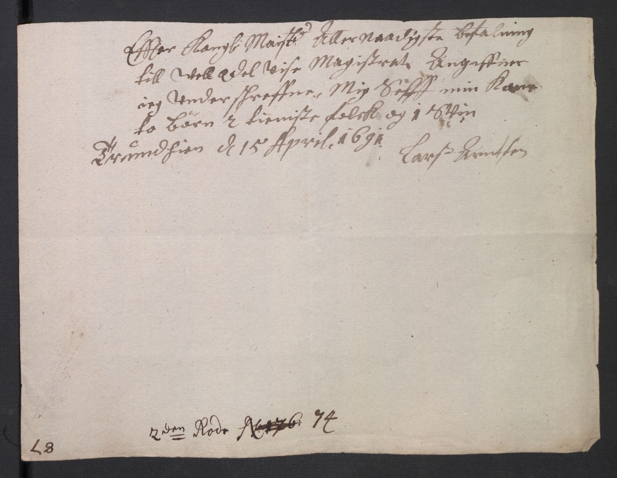 Rentekammeret inntil 1814, Reviderte regnskaper, Byregnskaper, AV/RA-EA-4066/R/Rs/L0506: [S2] Kontribusjonsregnskap, 1691-1692, p. 105