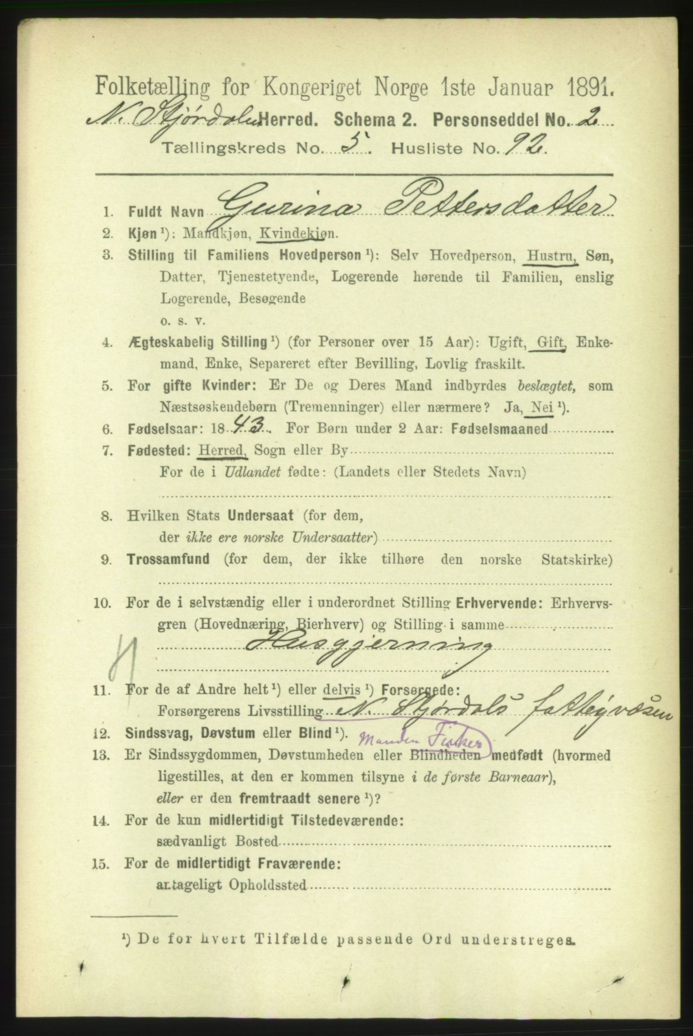 RA, 1891 census for 1714 Nedre Stjørdal, 1891, p. 2498