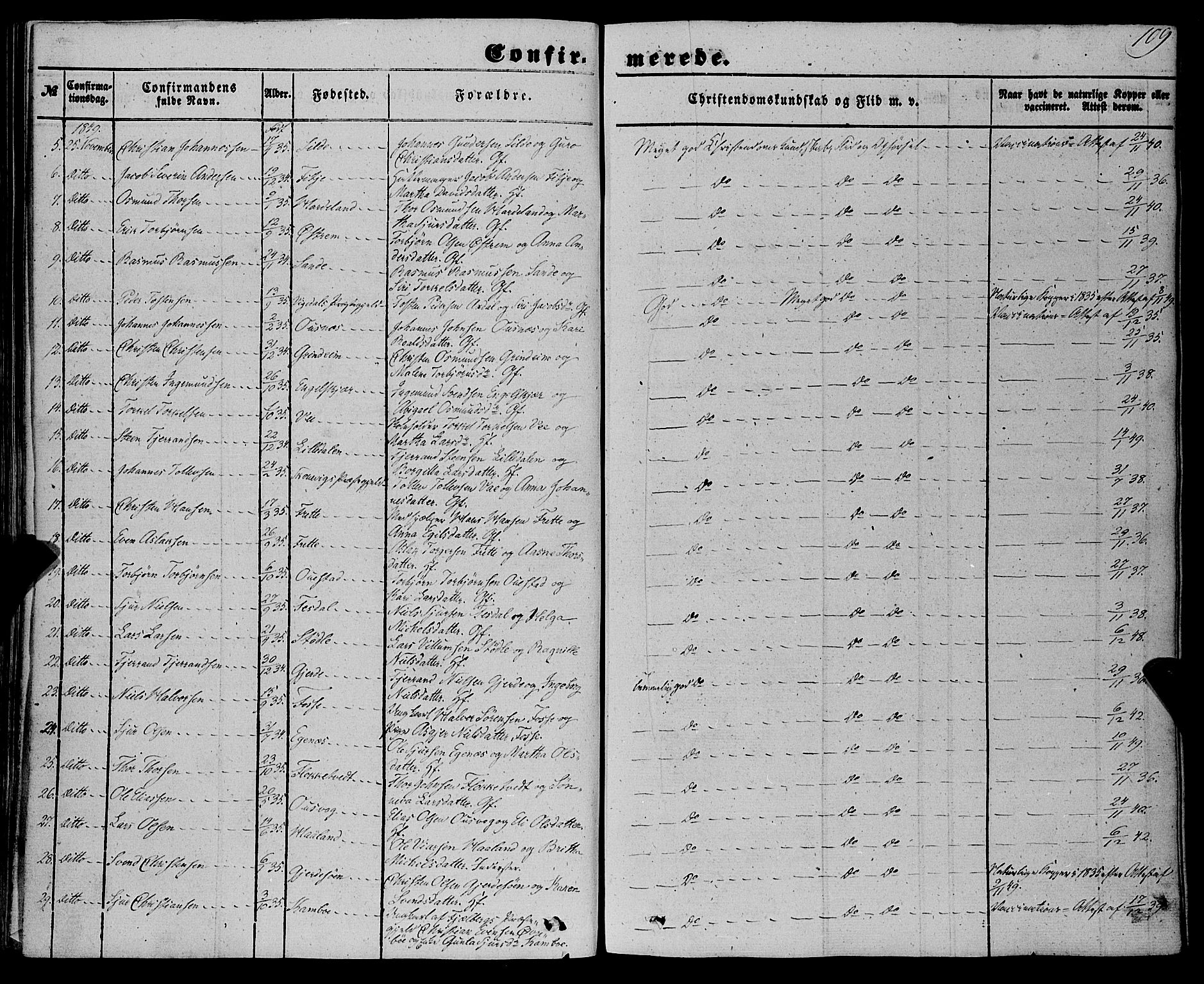 Etne sokneprestembete, SAB/A-75001/H/Haa: Parish register (official) no. A 8, 1848-1862, p. 109