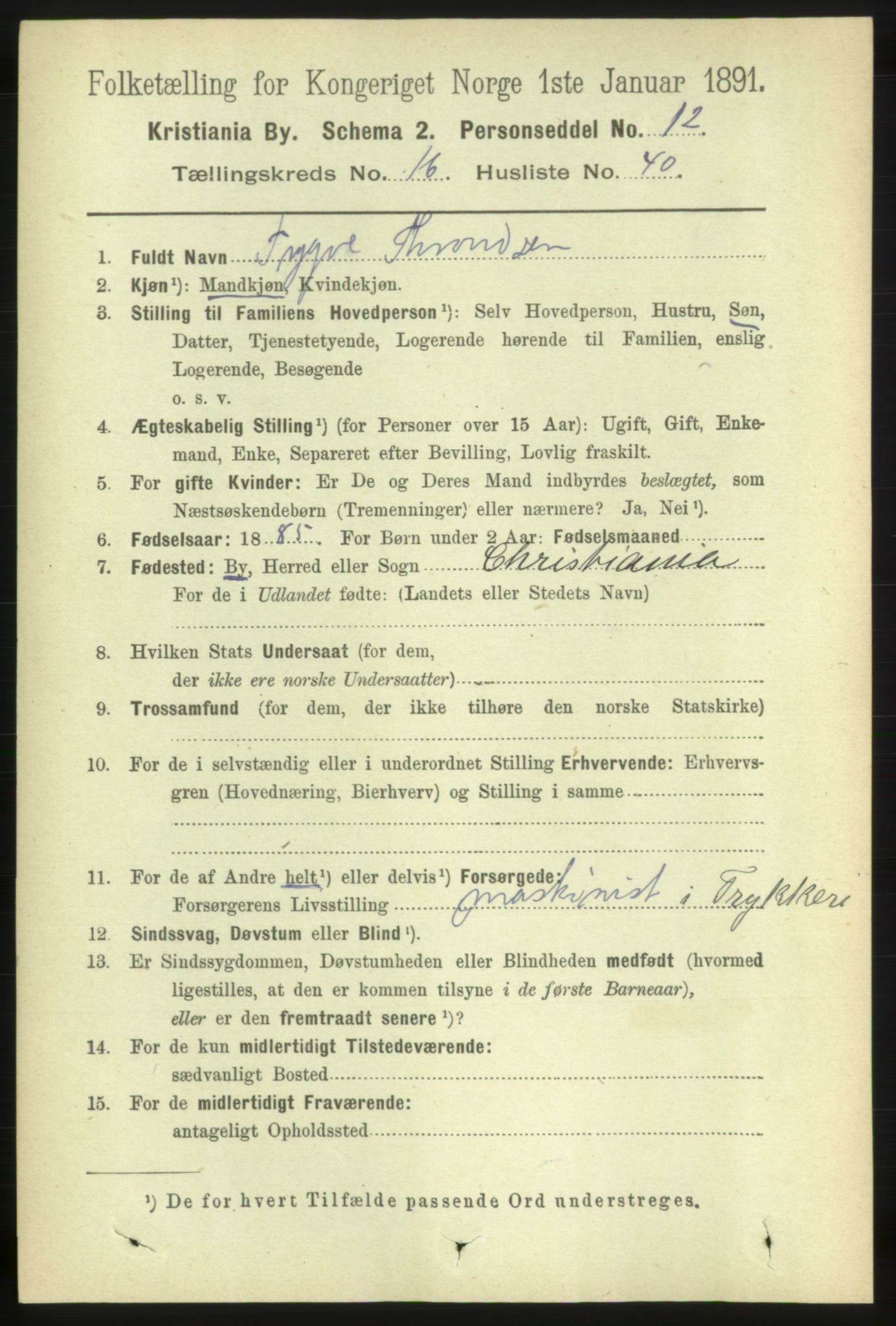 RA, 1891 census for 0301 Kristiania, 1891, p. 7987