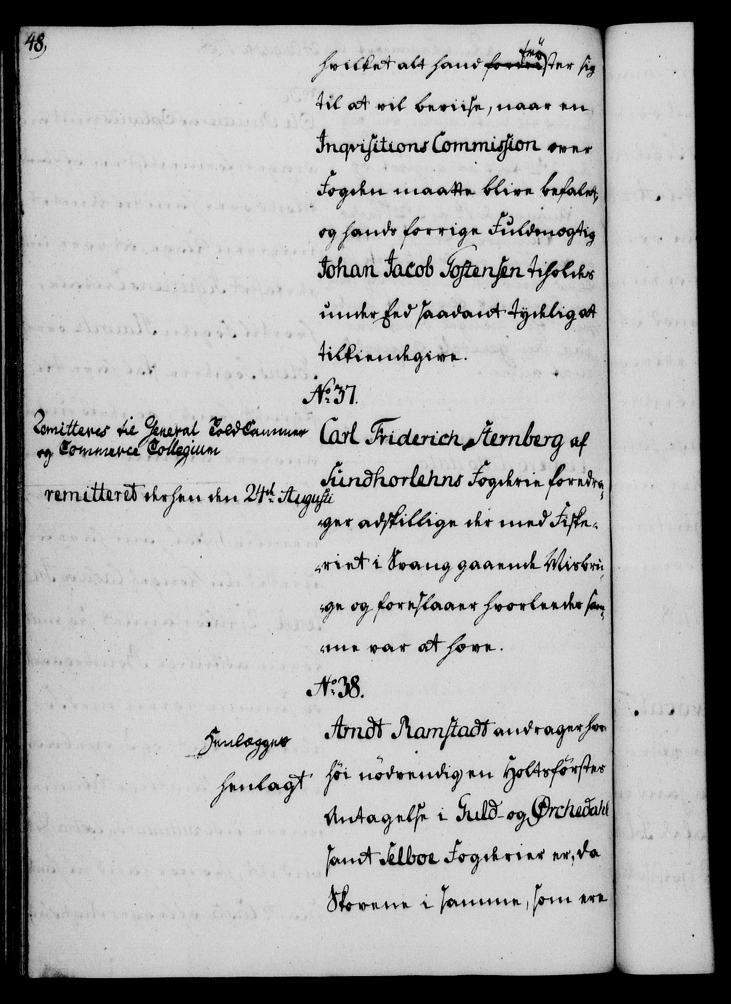 Rentekammeret, Kammerkanselliet, AV/RA-EA-3111/G/Gh/Gha/L0035: Norsk ekstraktmemorialprotokoll (merket RK 53.80), 1759-1771, p. 48