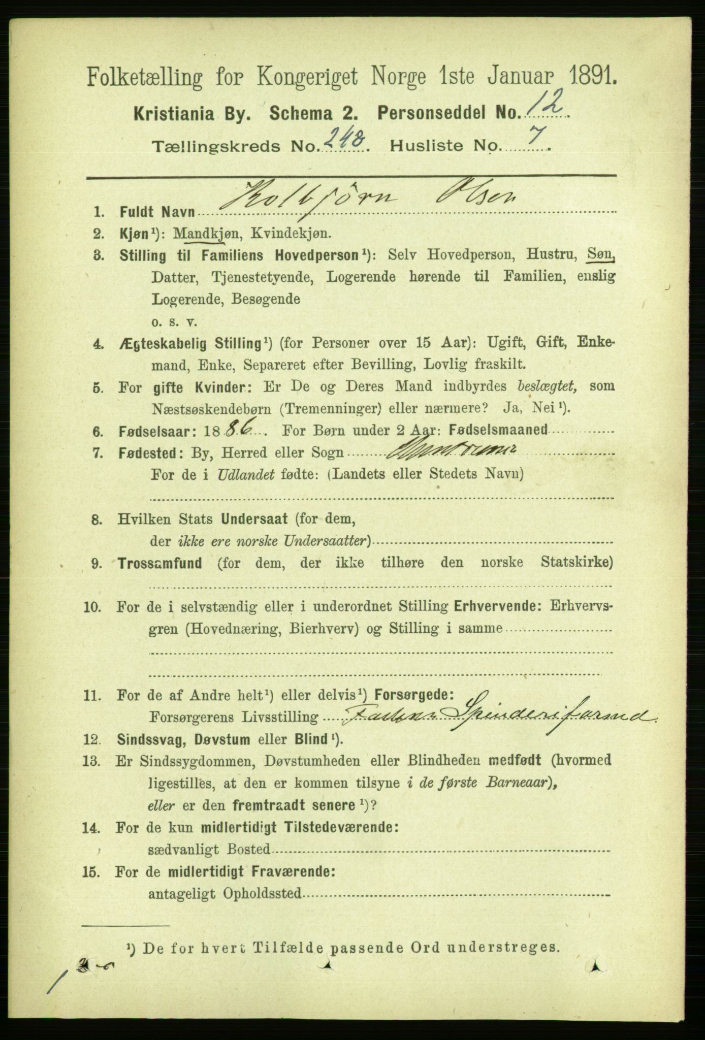 RA, 1891 census for 0301 Kristiania, 1891, p. 151311