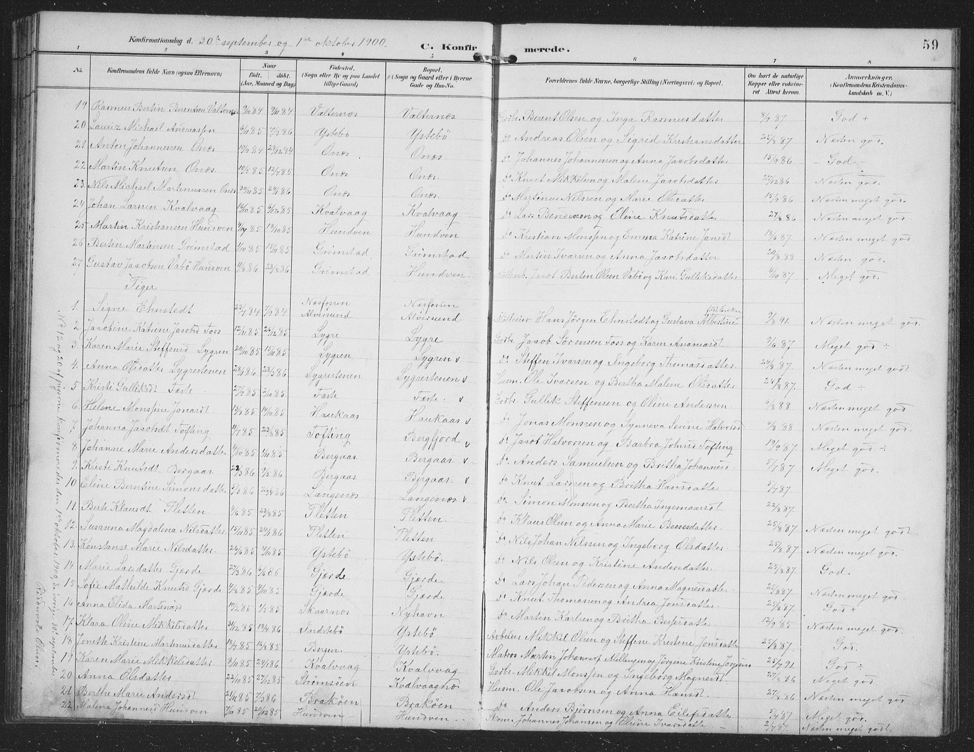 Alversund Sokneprestembete, SAB/A-73901/H/Ha/Hab: Parish register (copy) no. B 4, 1897-1914, p. 59