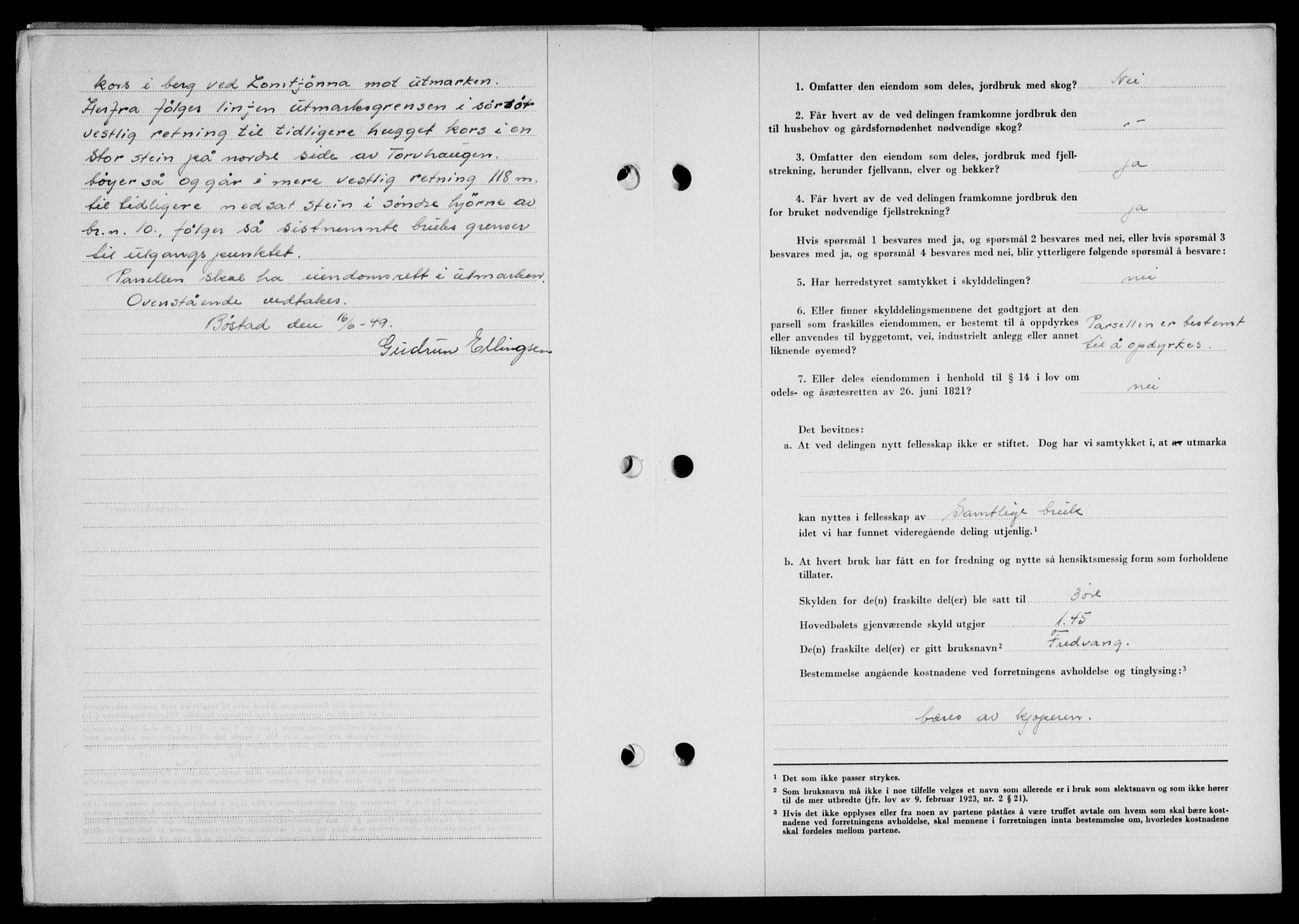 Lofoten sorenskriveri, SAT/A-0017/1/2/2C/L0021a: Mortgage book no. 21a, 1949-1949, Diary no: : 1576/1949