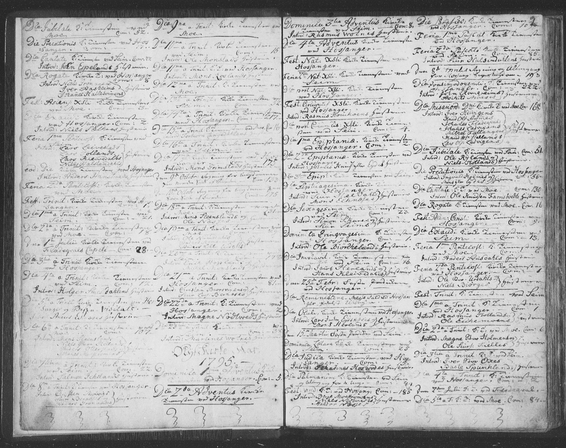 Hosanger sokneprestembete, AV/SAB-A-75801/H/Haa: Parish register (official) no. A 3, 1793-1811, p. 1b-2a