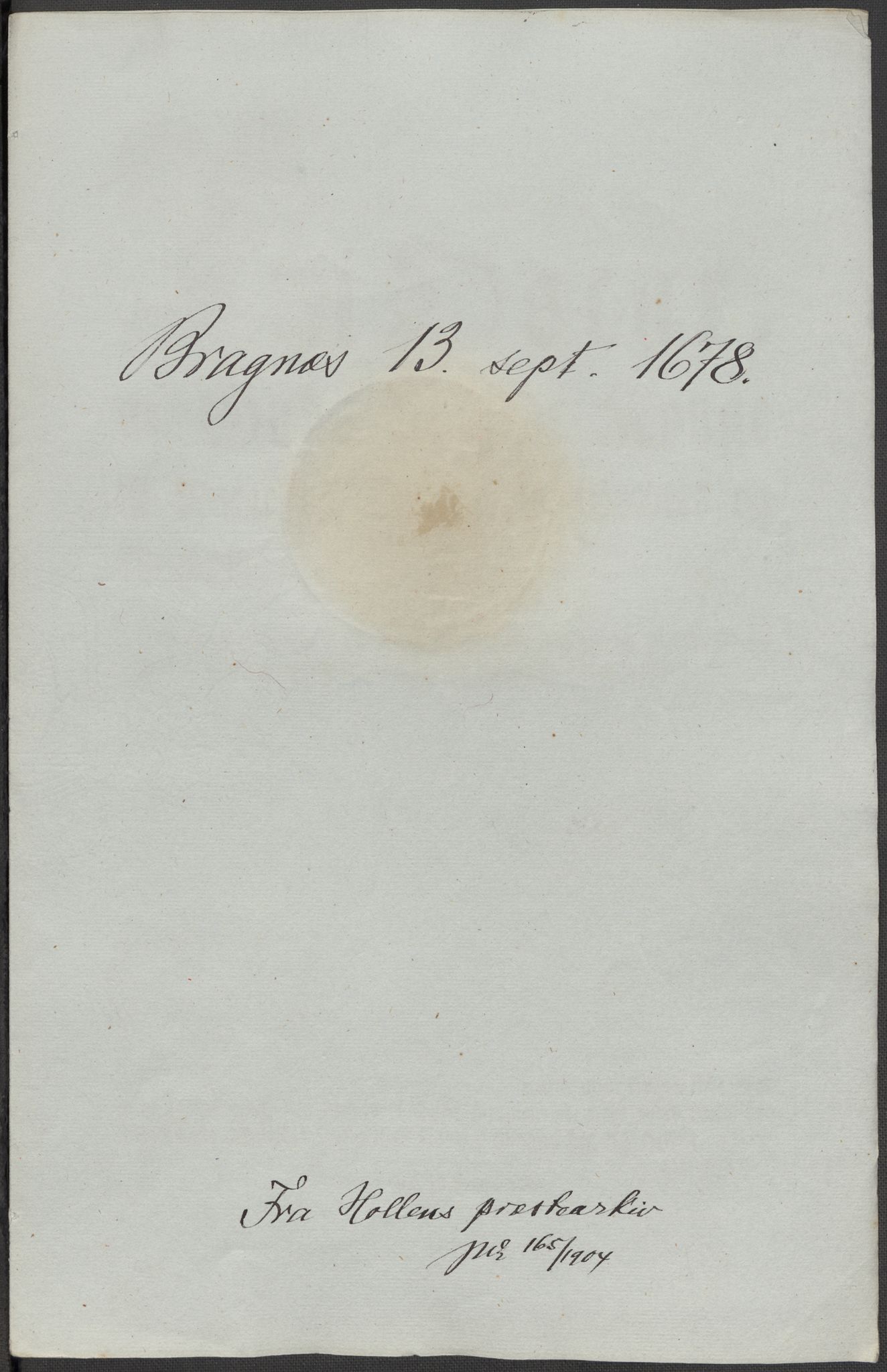 Riksarkivets diplomsamling, RA/EA-5965/F15/L0026: Prestearkiv - Telemark, 1575-1838, p. 92