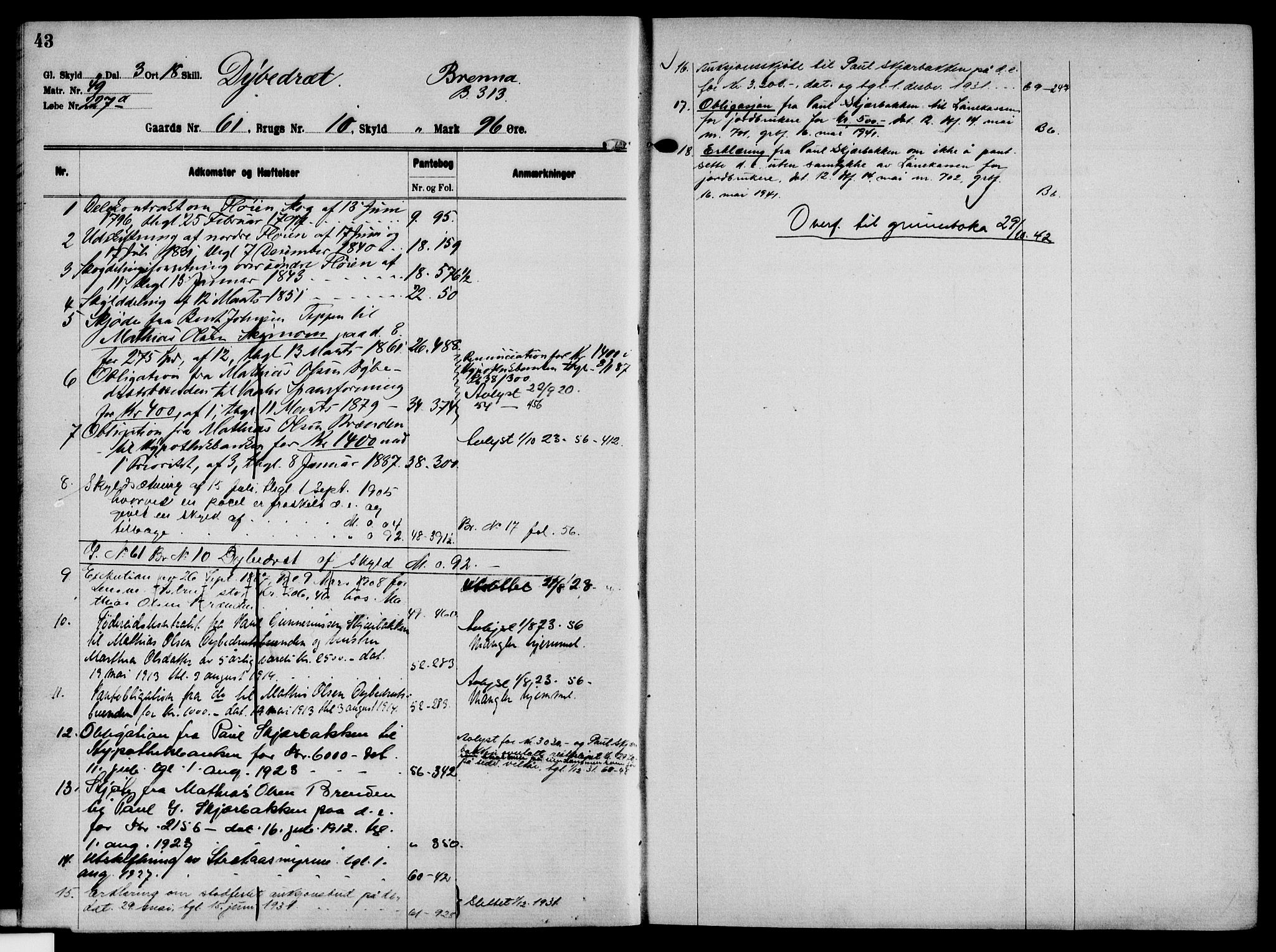 Solør tingrett, AV/SAH-TING-008/H/Ha/Hak/L0005: Mortgage register no. V, 1900-1935, p. 43