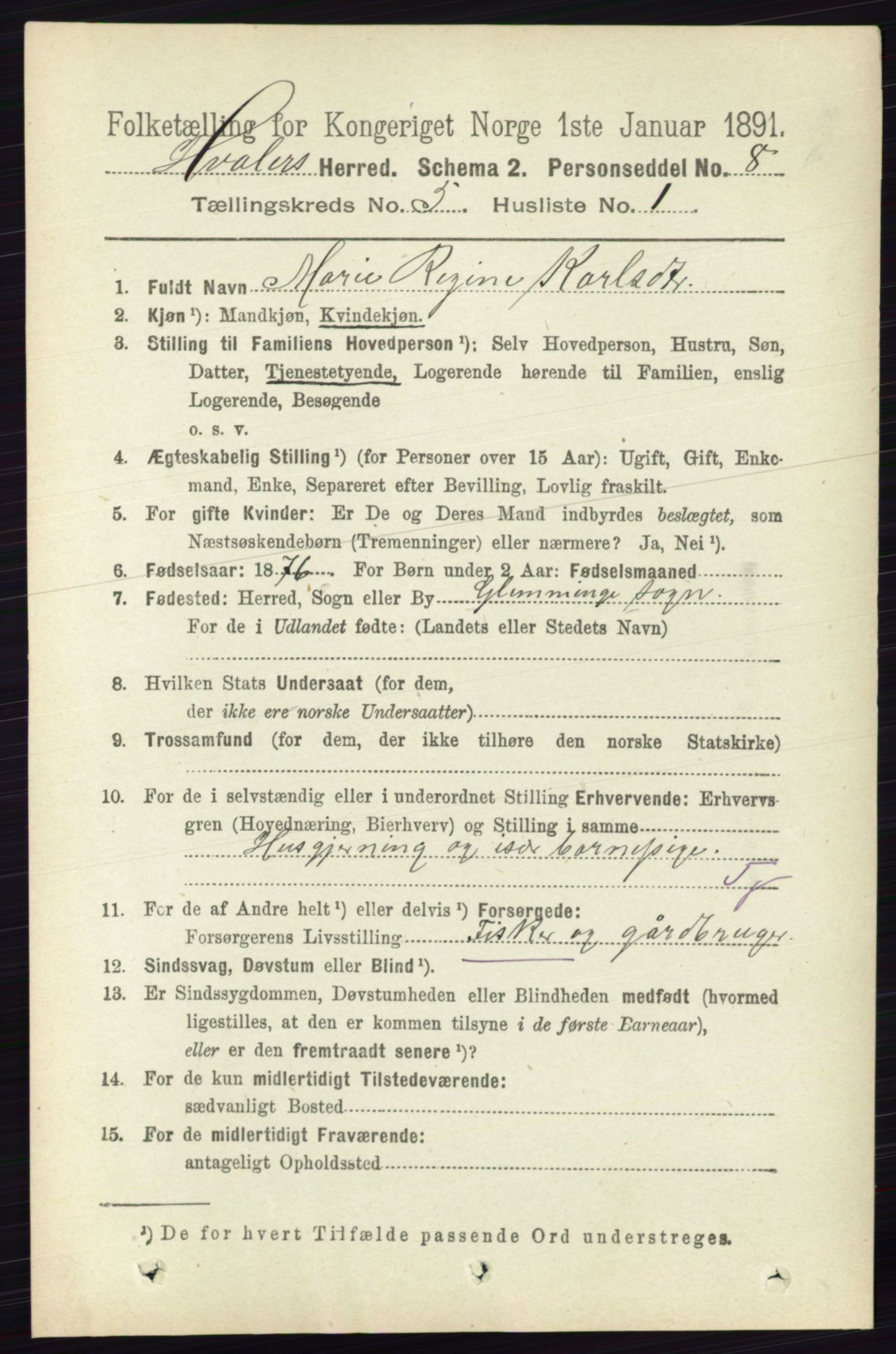 RA, 1891 census for 0111 Hvaler, 1891, p. 3192