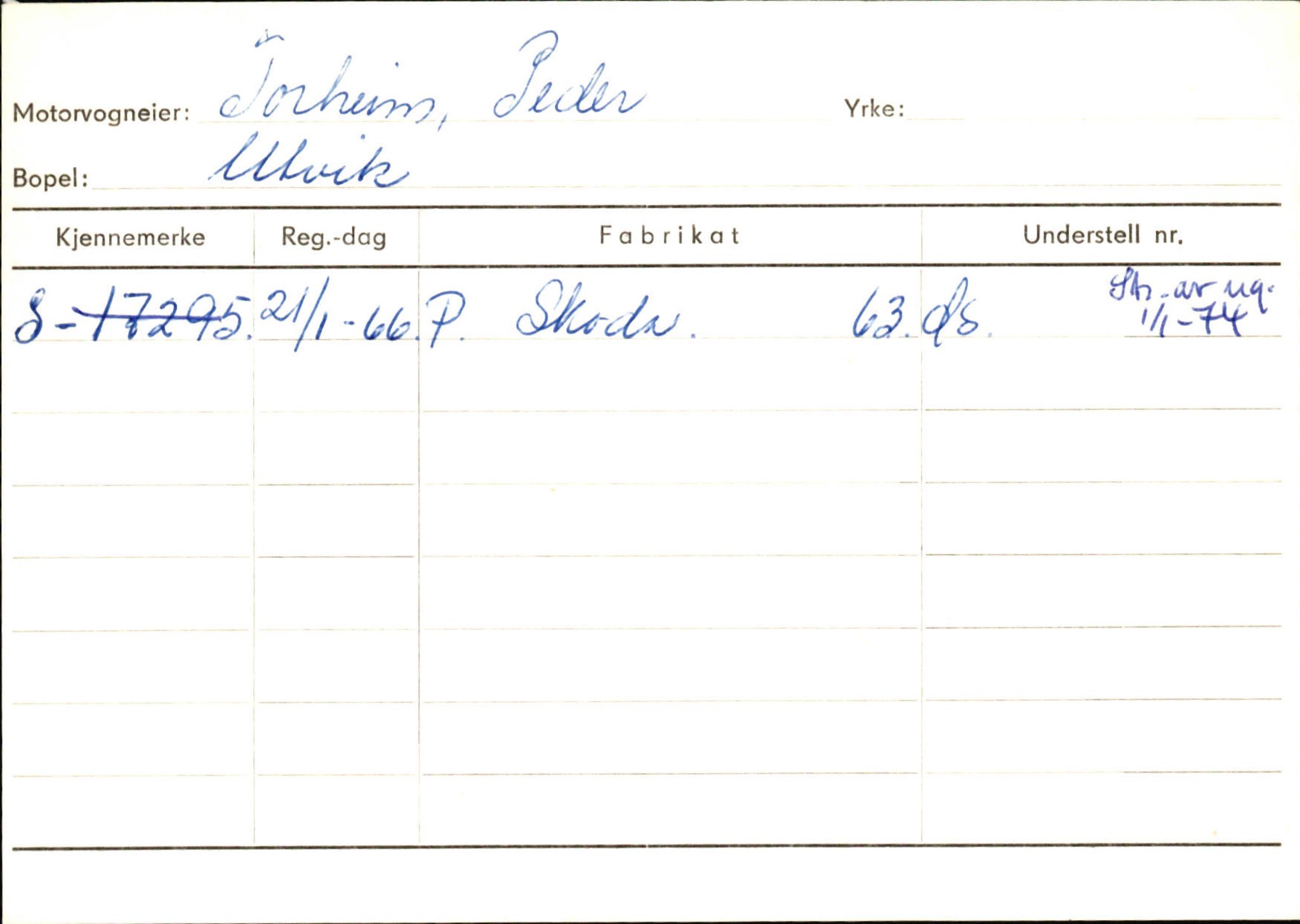 Statens vegvesen, Sogn og Fjordane vegkontor, SAB/A-5301/4/F/L0131: Eigarregister Høyanger P-Å. Stryn S-Å, 1945-1975, p. 2020