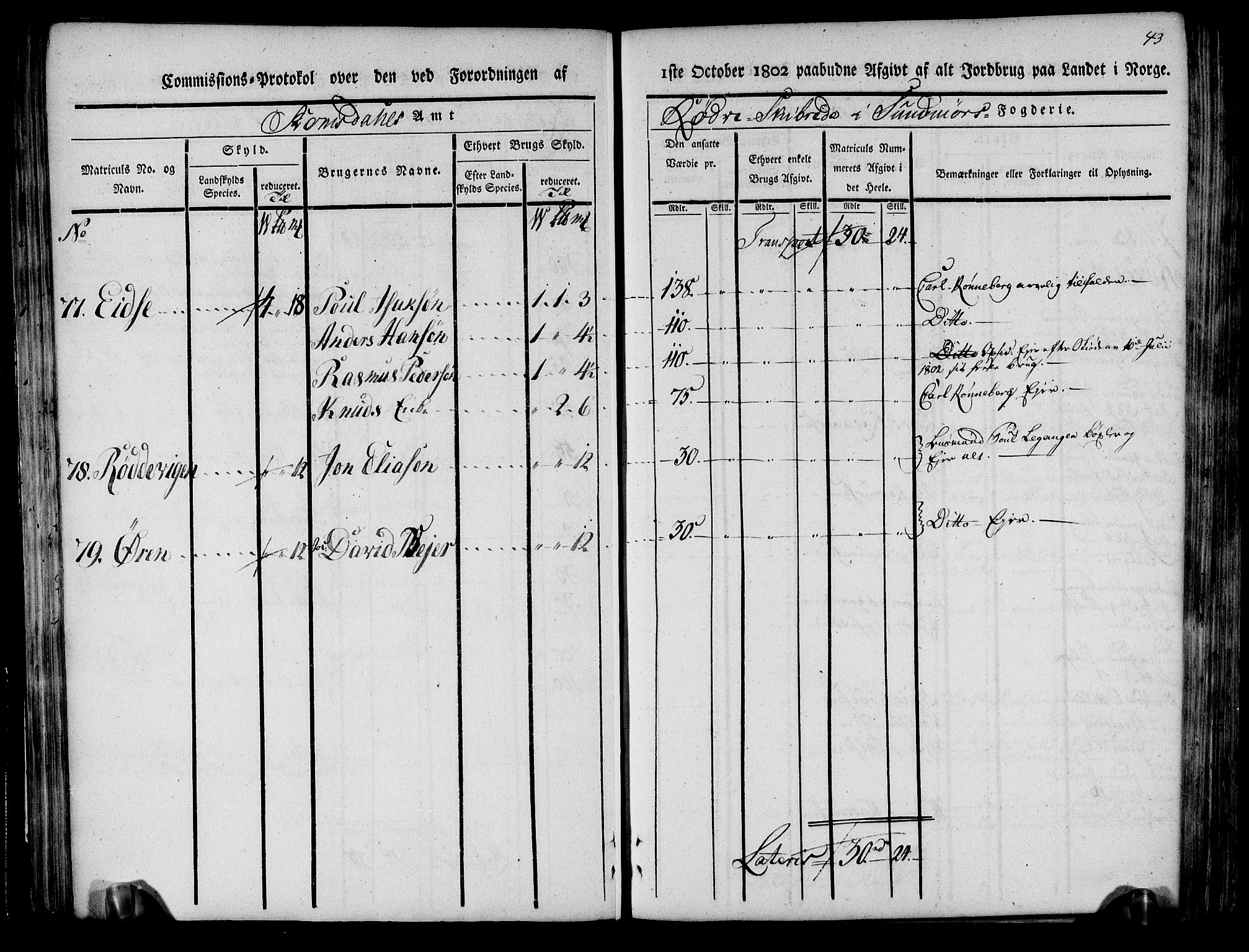 Rentekammeret inntil 1814, Realistisk ordnet avdeling, AV/RA-EA-4070/N/Ne/Nea/L0124: Sunnmøre fogderi. Kommisjonsprotokoll for fogderiets søndre del - Ulstein, Nærøy, Rovde, Vanylven, Volda, Ørsta og Hjørundfjord skipreider, 1803, p. 45