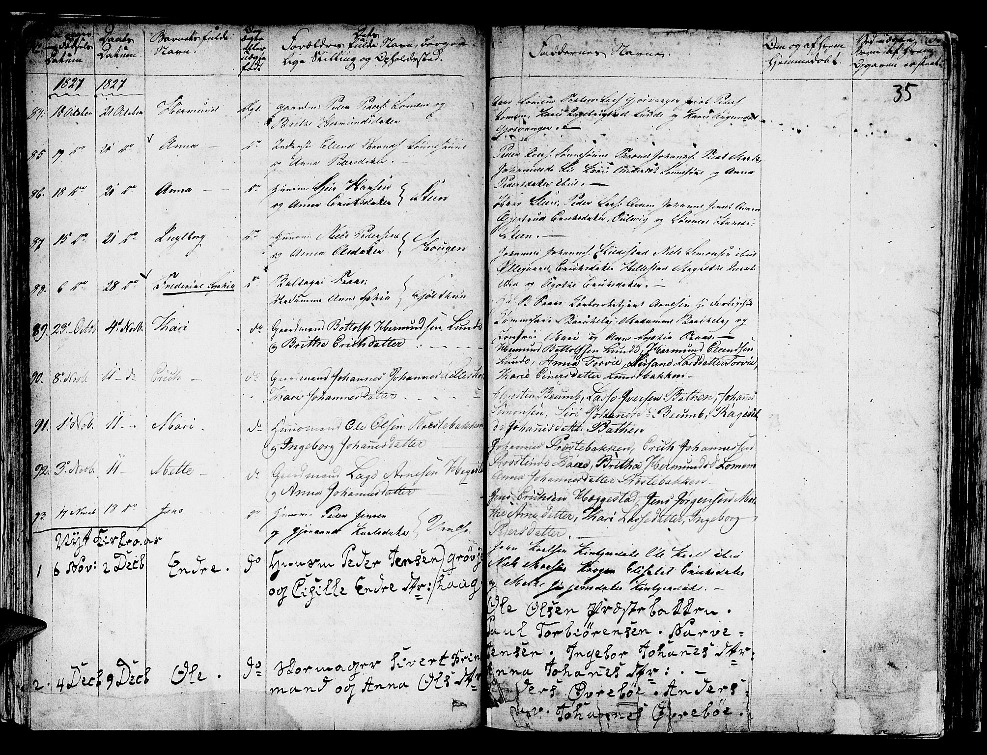 Hafslo sokneprestembete, AV/SAB-A-80301/H/Haa/Haaa/L0004: Parish register (official) no. A 4, 1821-1834, p. 35