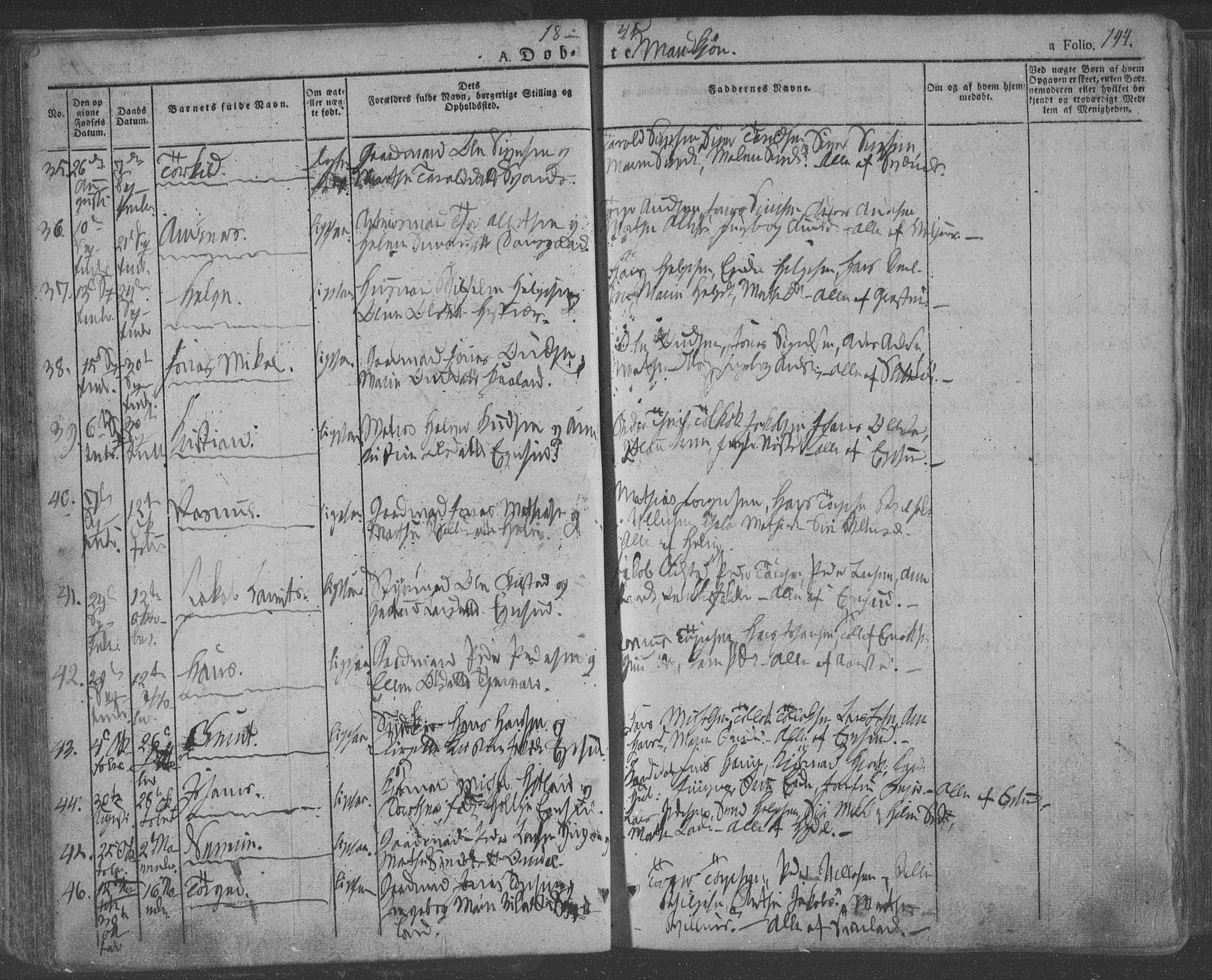 Eigersund sokneprestkontor, AV/SAST-A-101807/S08/L0009: Parish register (official) no. A 9, 1827-1850, p. 144