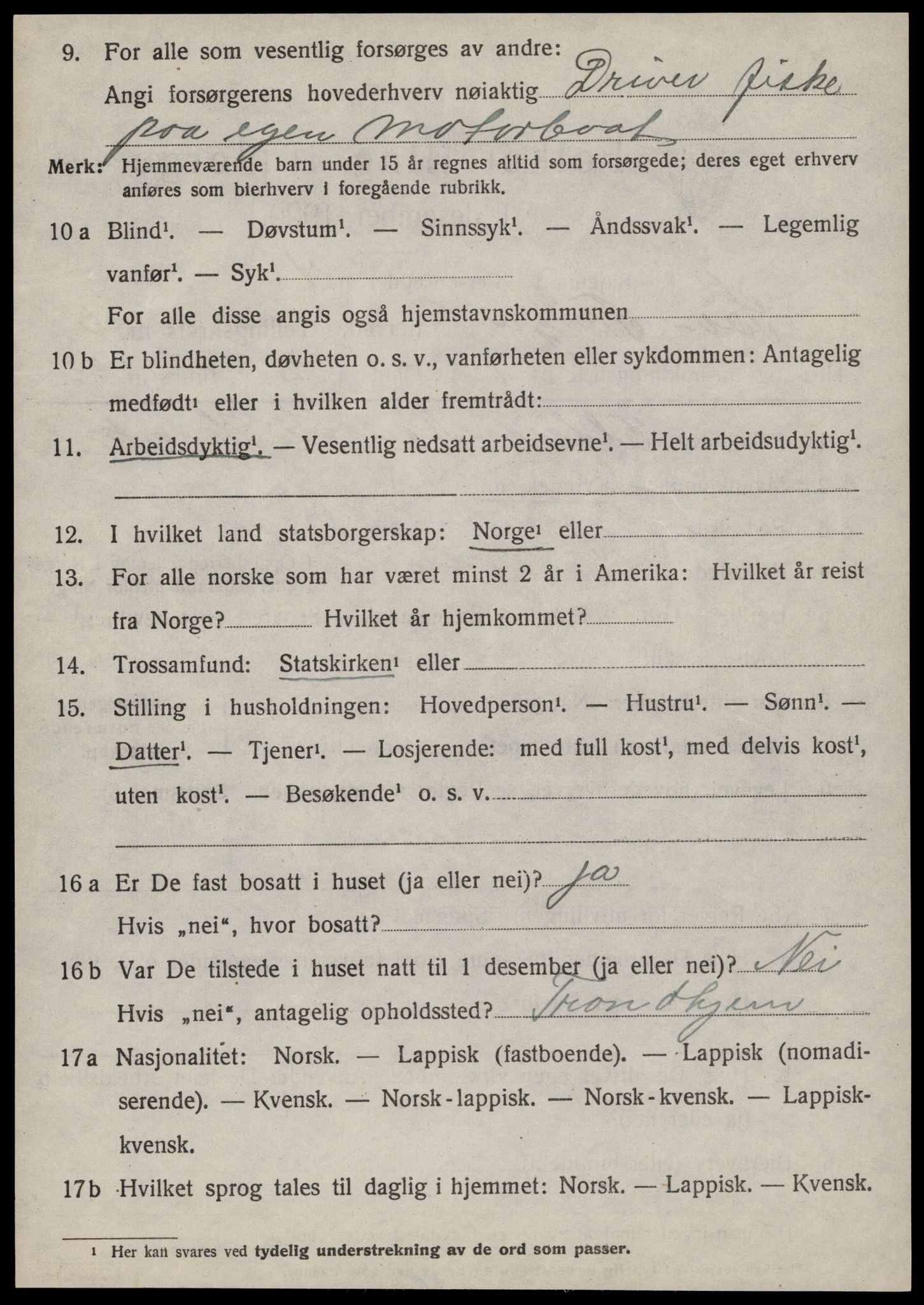 SAT, 1920 census for Sør-Frøya, 1920, p. 2822