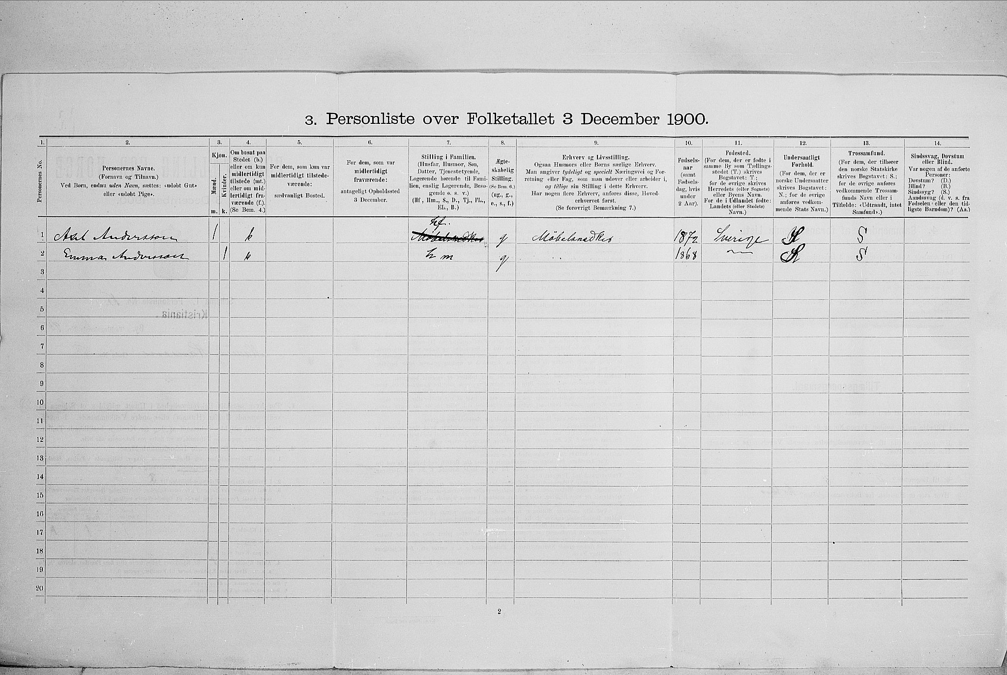 SAO, 1900 census for Kristiania, 1900, p. 59017