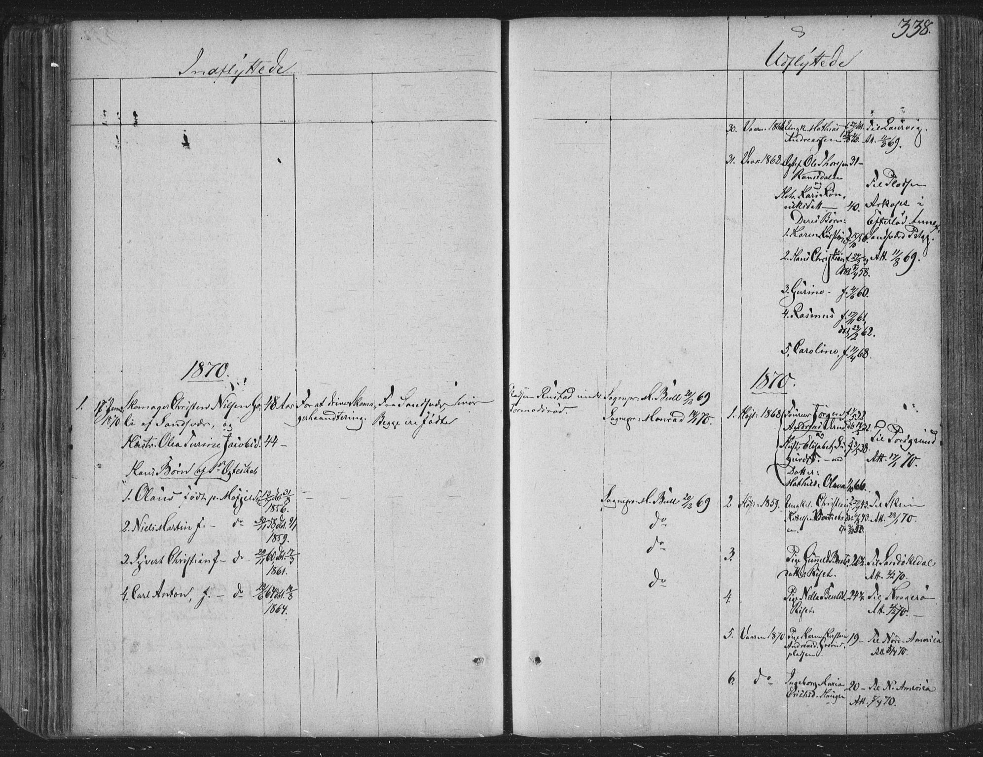 Siljan kirkebøker, SAKO/A-300/F/Fa/L0001: Parish register (official) no. 1, 1831-1870, p. 338
