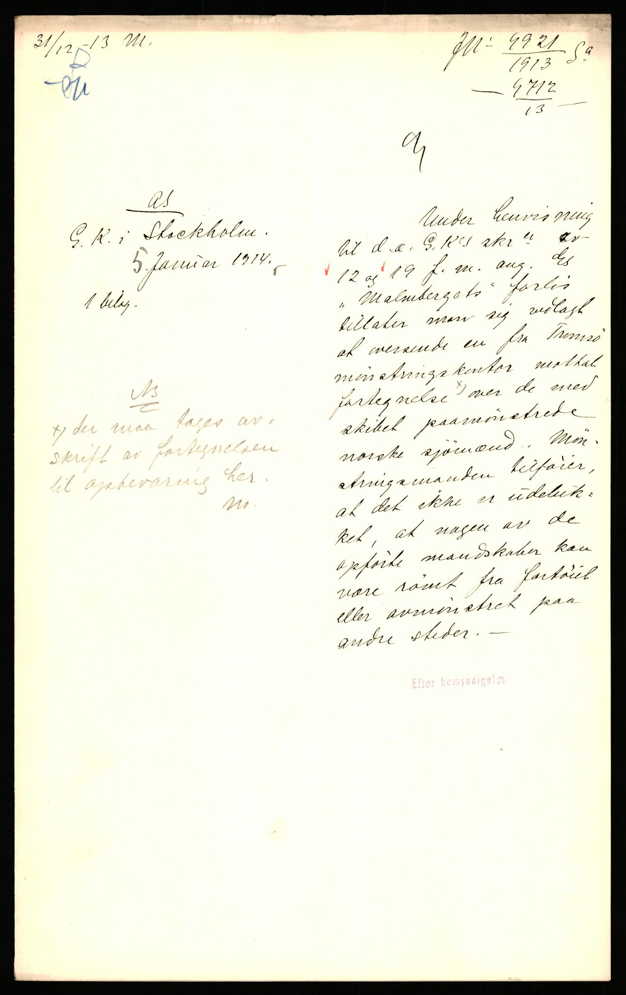 Handelsdepartementet, Sjøfartsavdelingen, 1. sjømannskontor, AV/RA-S-1405/D/Dm/L0010: Forliste skip Lar - Min, 1906-1920, p. 637