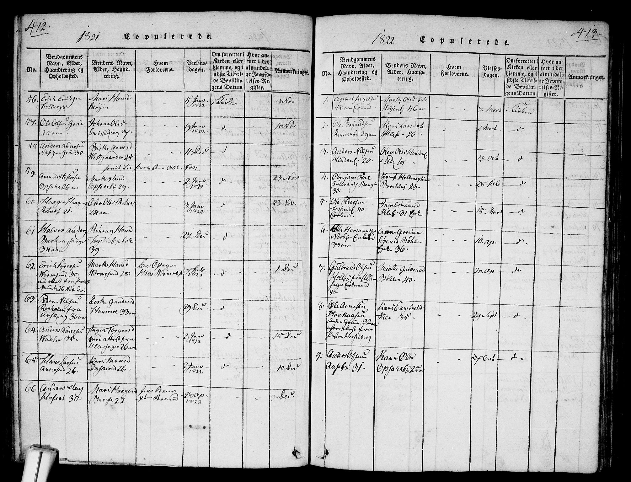 Nes prestekontor Kirkebøker, AV/SAO-A-10410/G/Ga/L0001: Parish register (copy) no. I 1, 1815-1835, p. 412-413