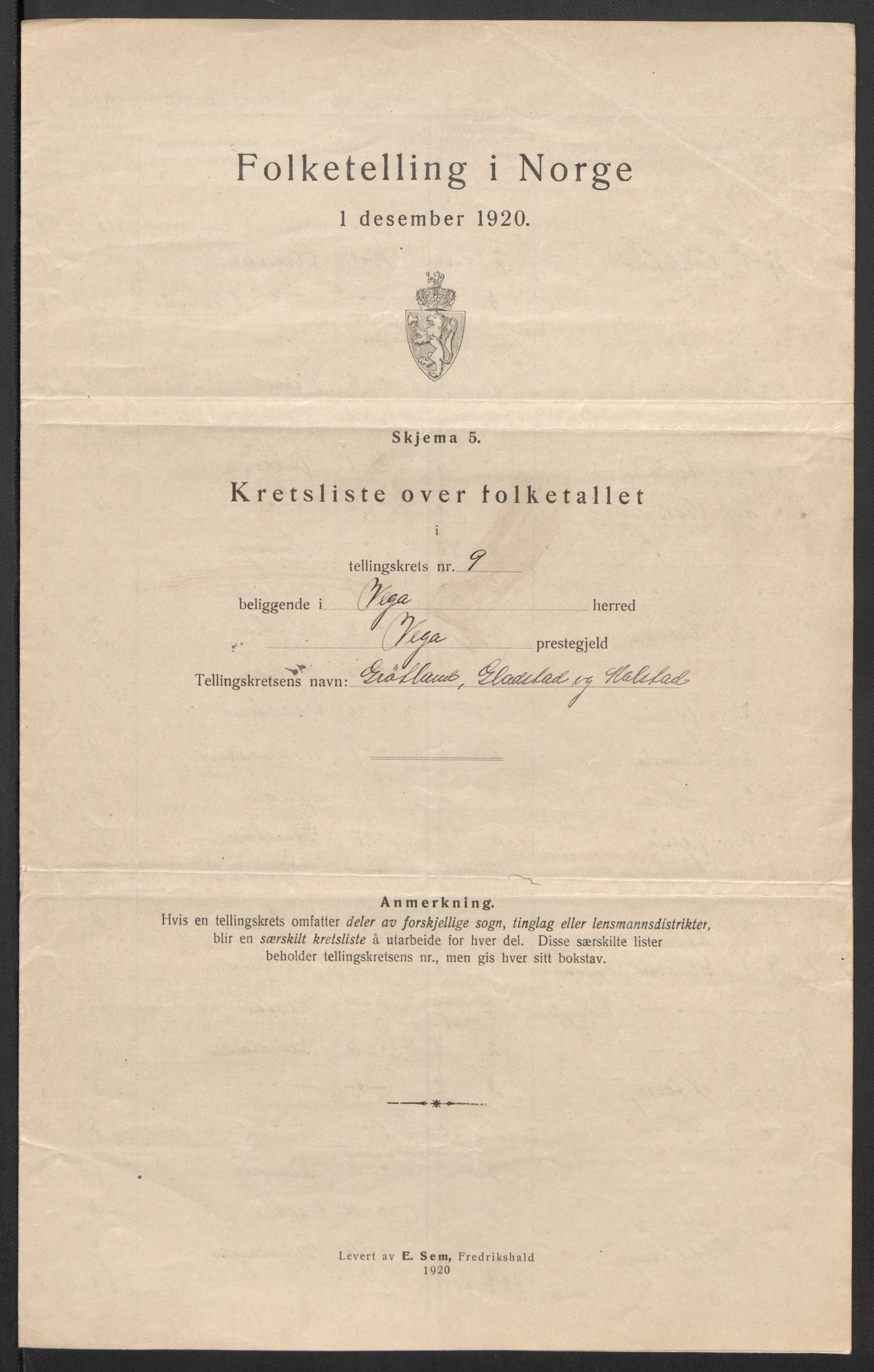 SAT, 1920 census for Vega, 1920, p. 30