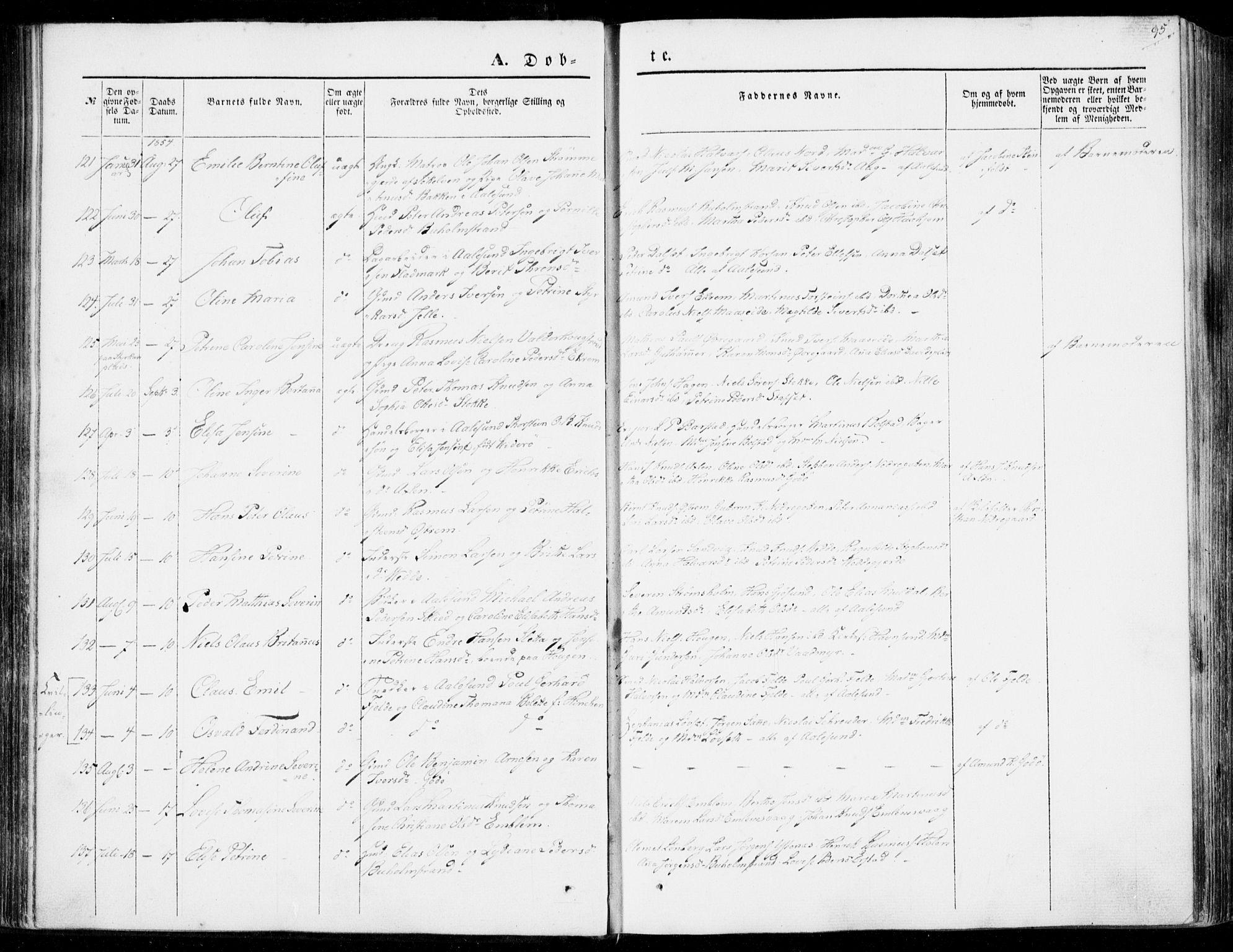 Ministerialprotokoller, klokkerbøker og fødselsregistre - Møre og Romsdal, AV/SAT-A-1454/528/L0397: Parish register (official) no. 528A08, 1848-1858, p. 95
